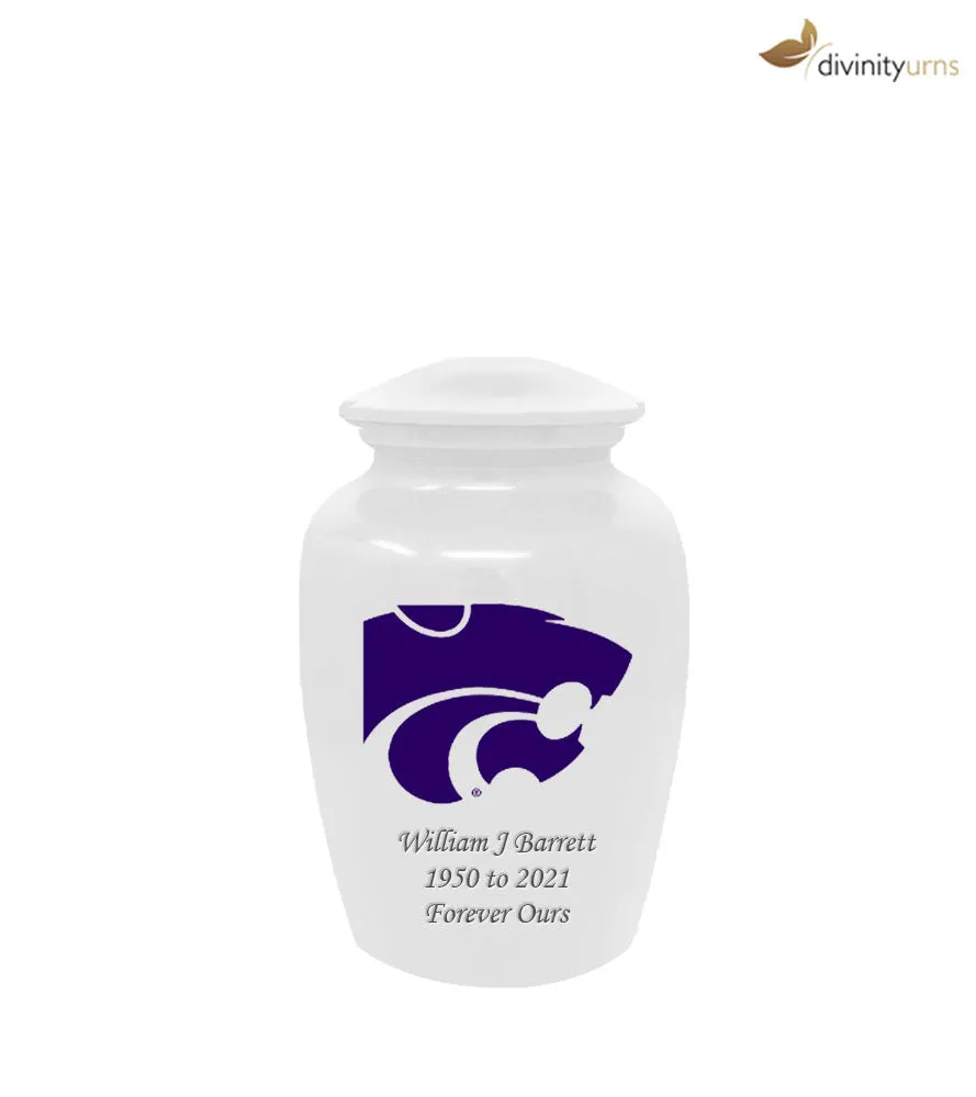 Kansas State Wildcats Collegiate Football Cremation Urn - White