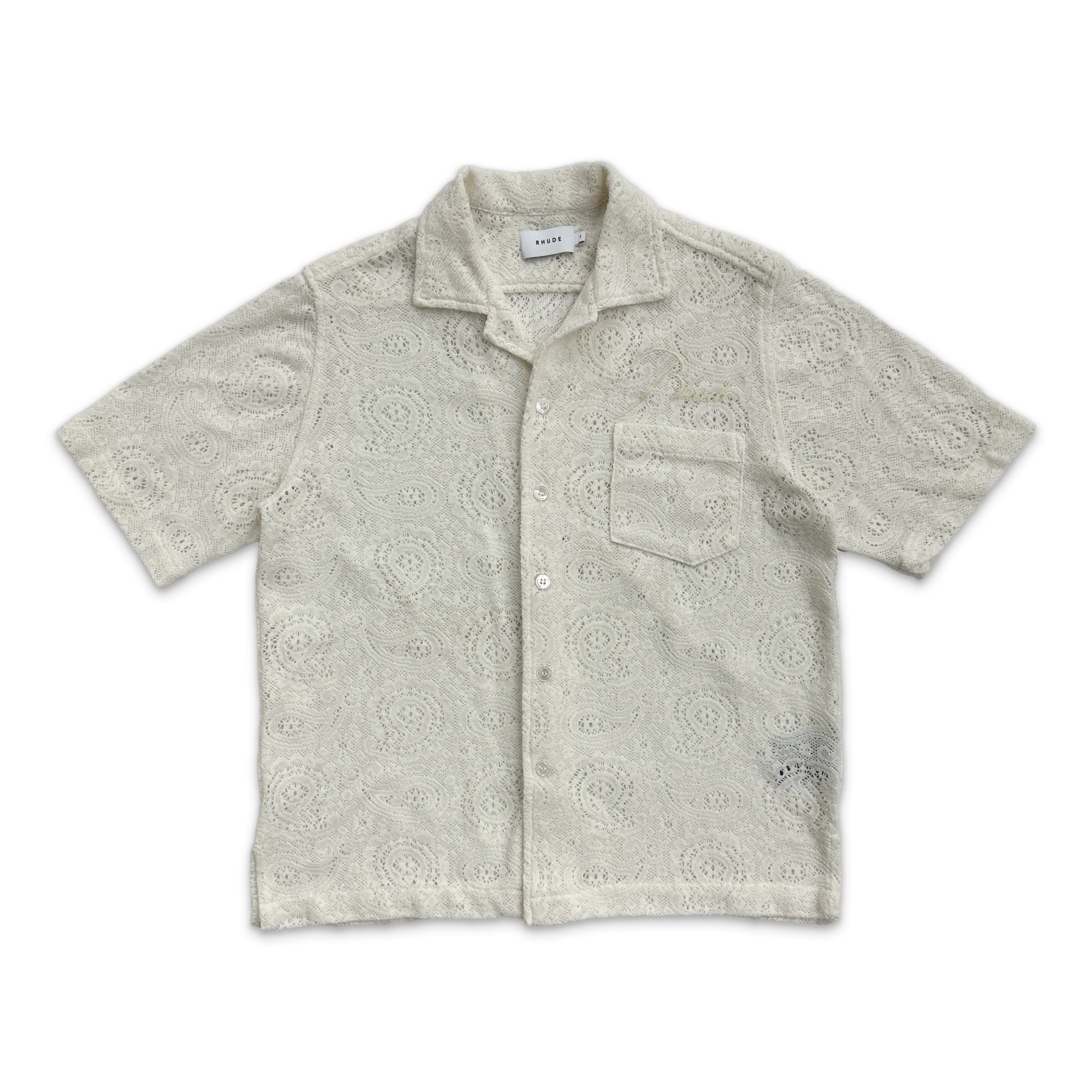 Knit Button Down Shirt Cream
