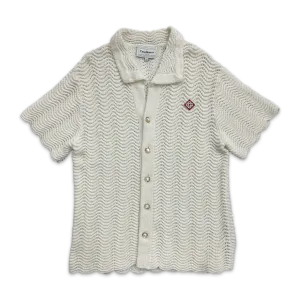 Knit Button Up Shirt Cream