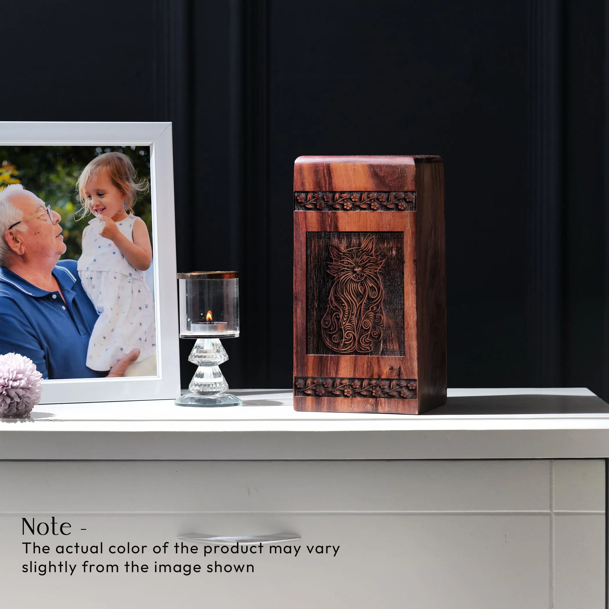 Large Wood Cremation Urns for Ashes - Adult and Cat Urn Collection
