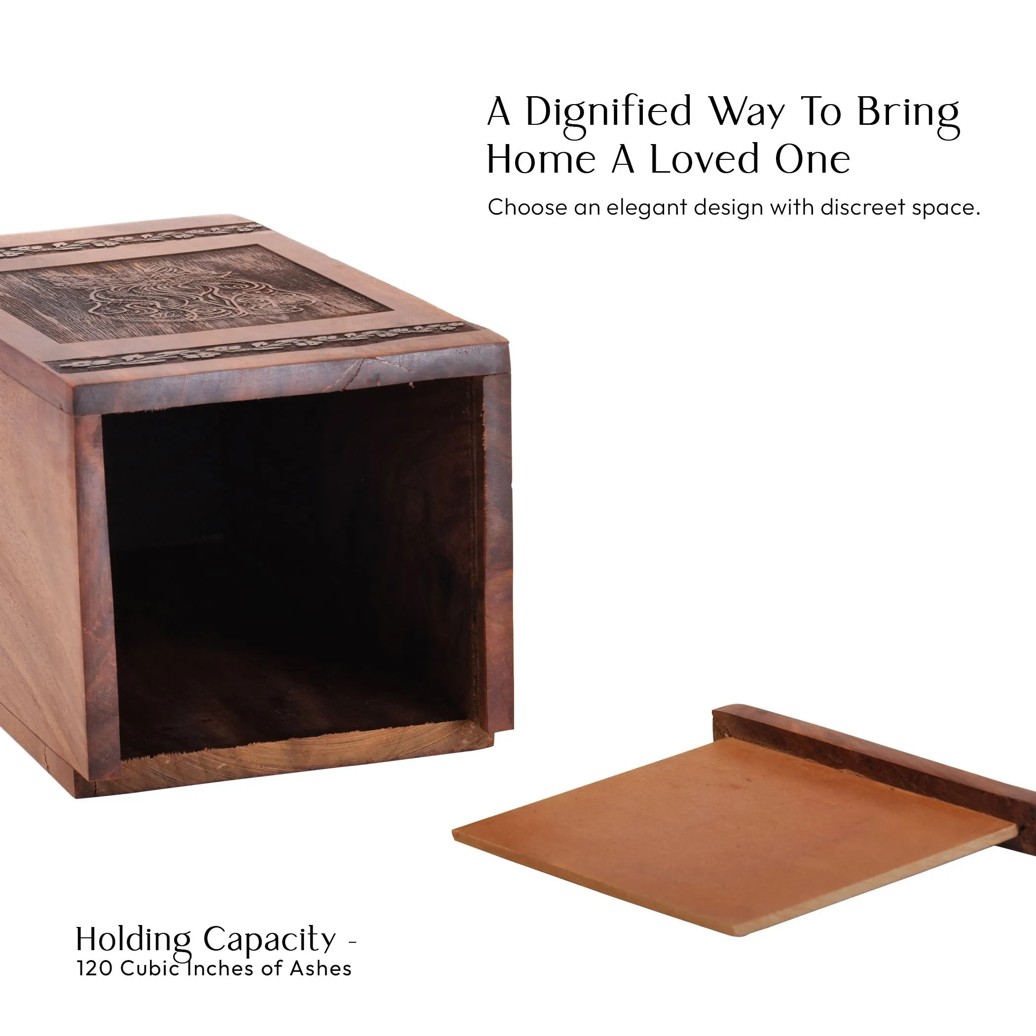 Large Wood Cremation Urns for Ashes - Adult and Cat Urn Collection
