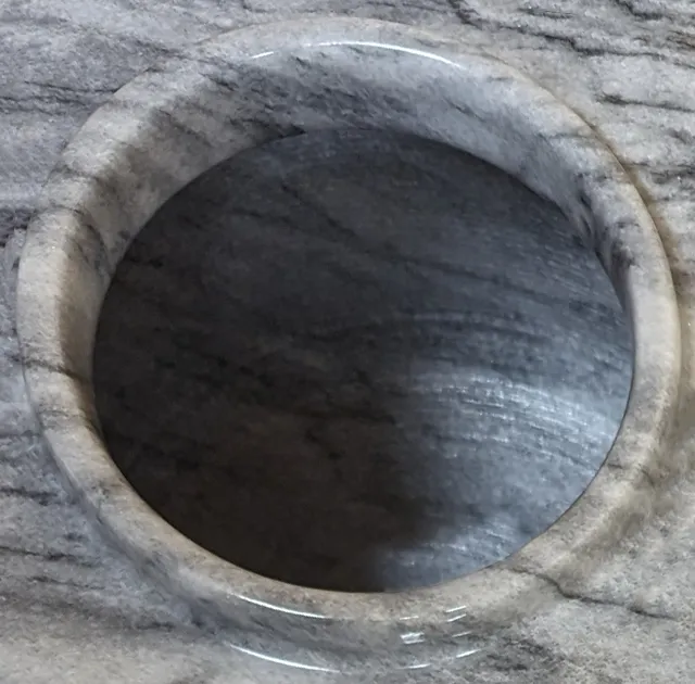 Legacy Sharing/Youth Round Natural Marble Cremation Urn in Gray