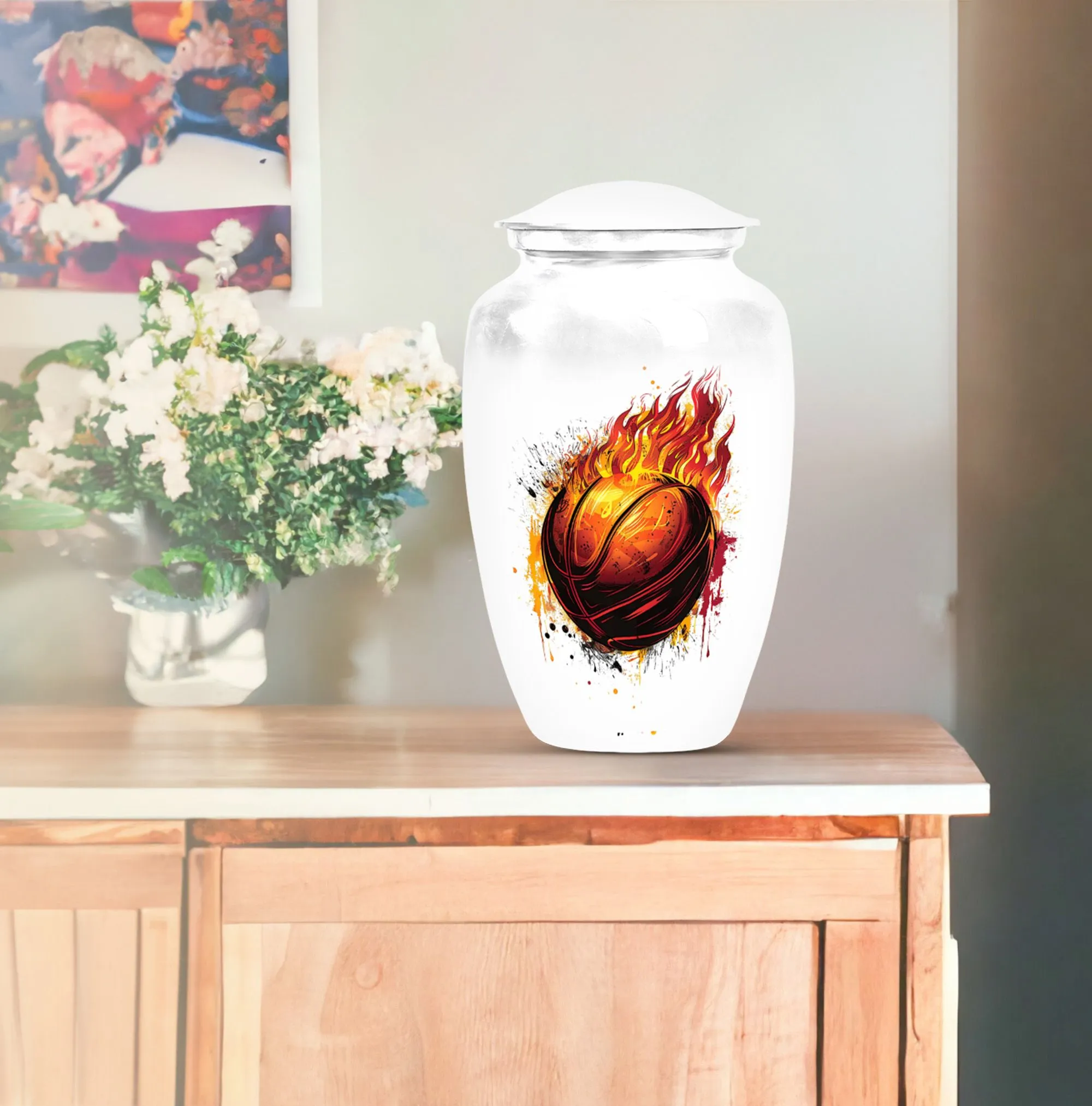 Memorial Basketball Dad Urn for Compassionate Ash Interment