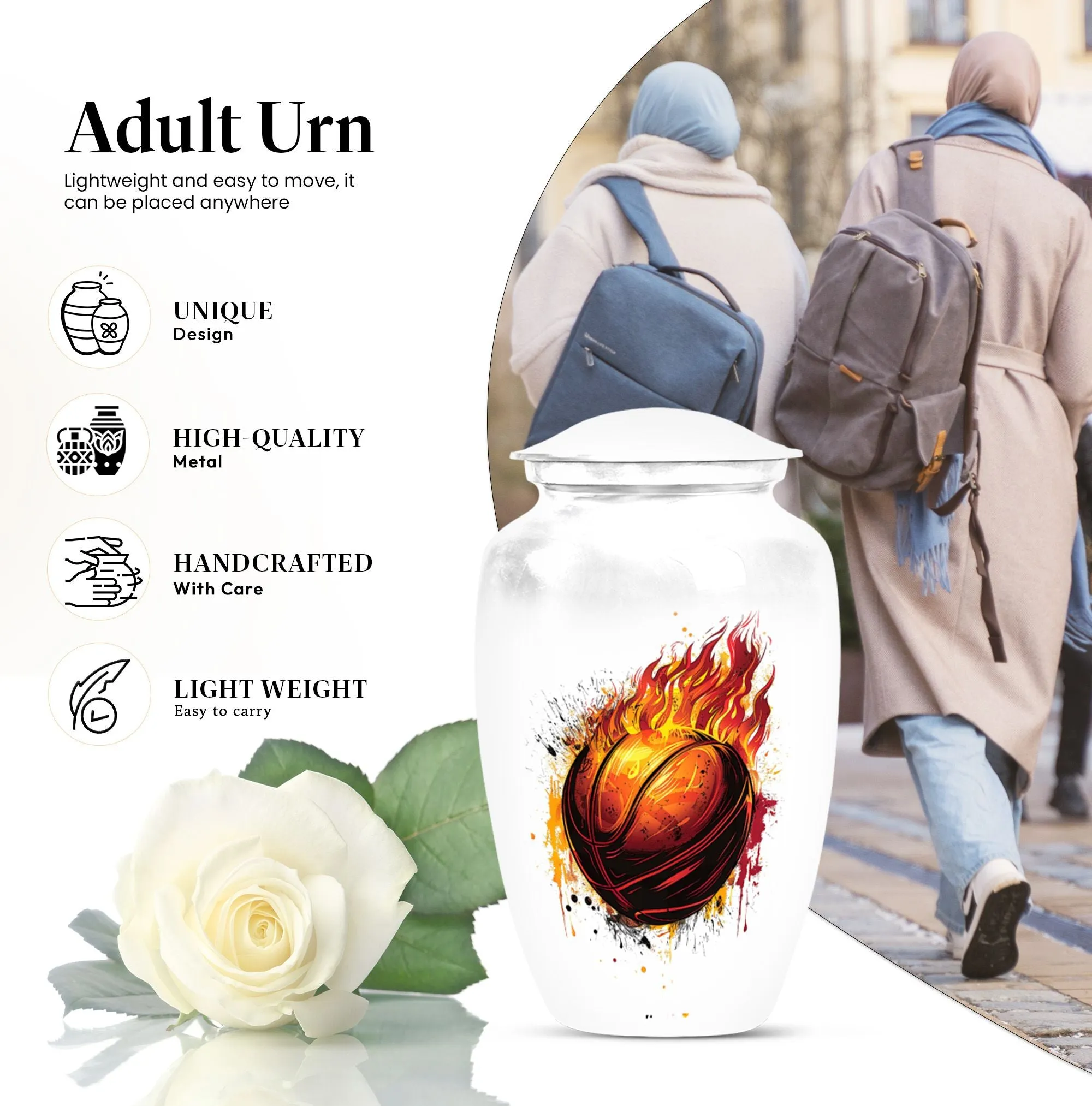 Memorial Basketball Dad Urn for Compassionate Ash Interment