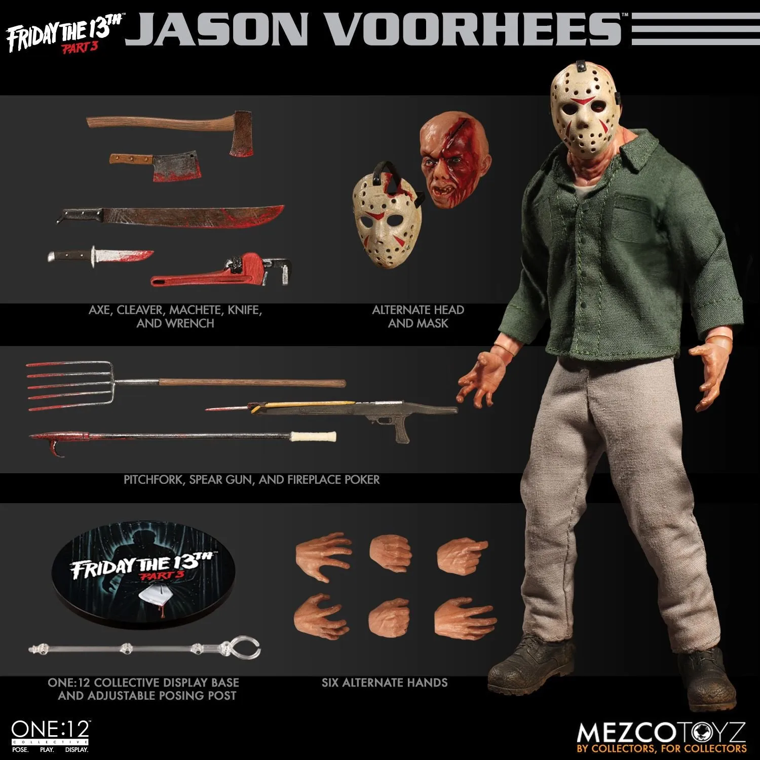 Mezco Toyz ONE:12 Collective Friday the 13th Part 3 Jason Voorhees Action Figure