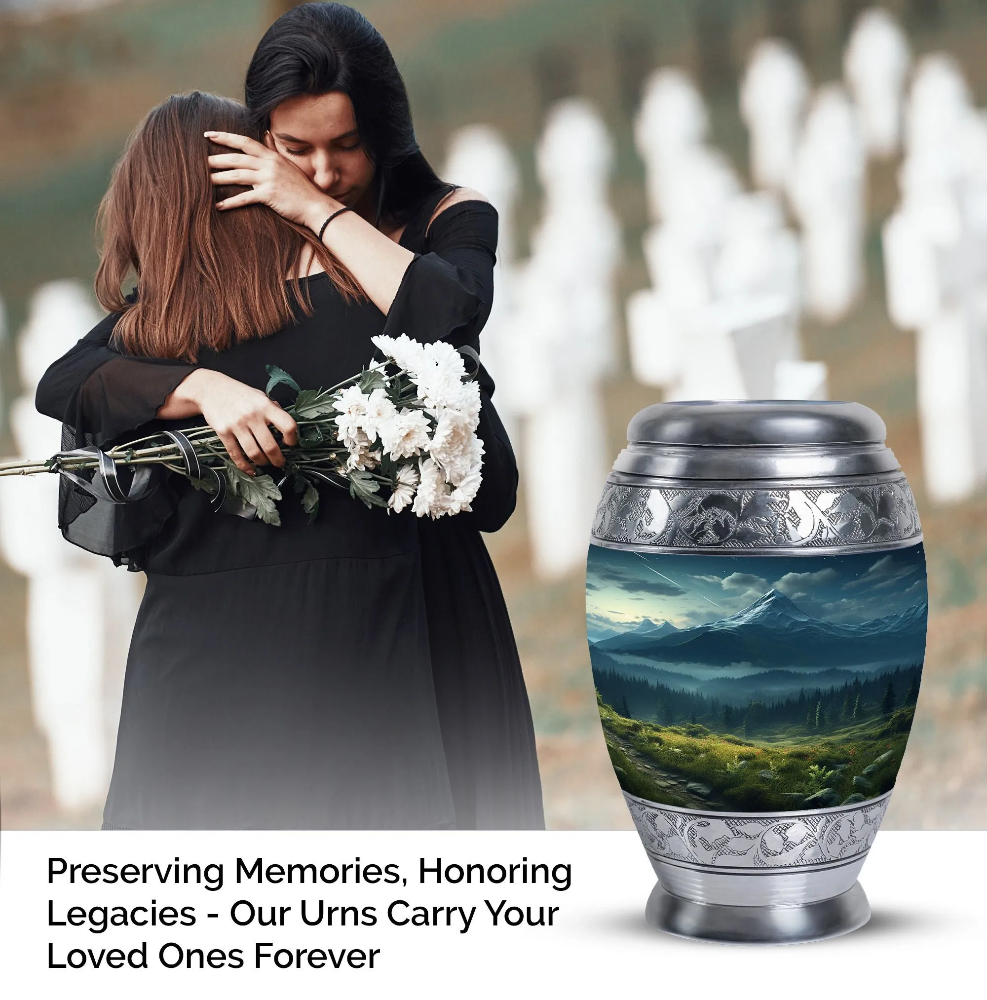 Mountains Keepsake: Small & Large Urns for Adult Ashes, Ideal Cremation Companion
