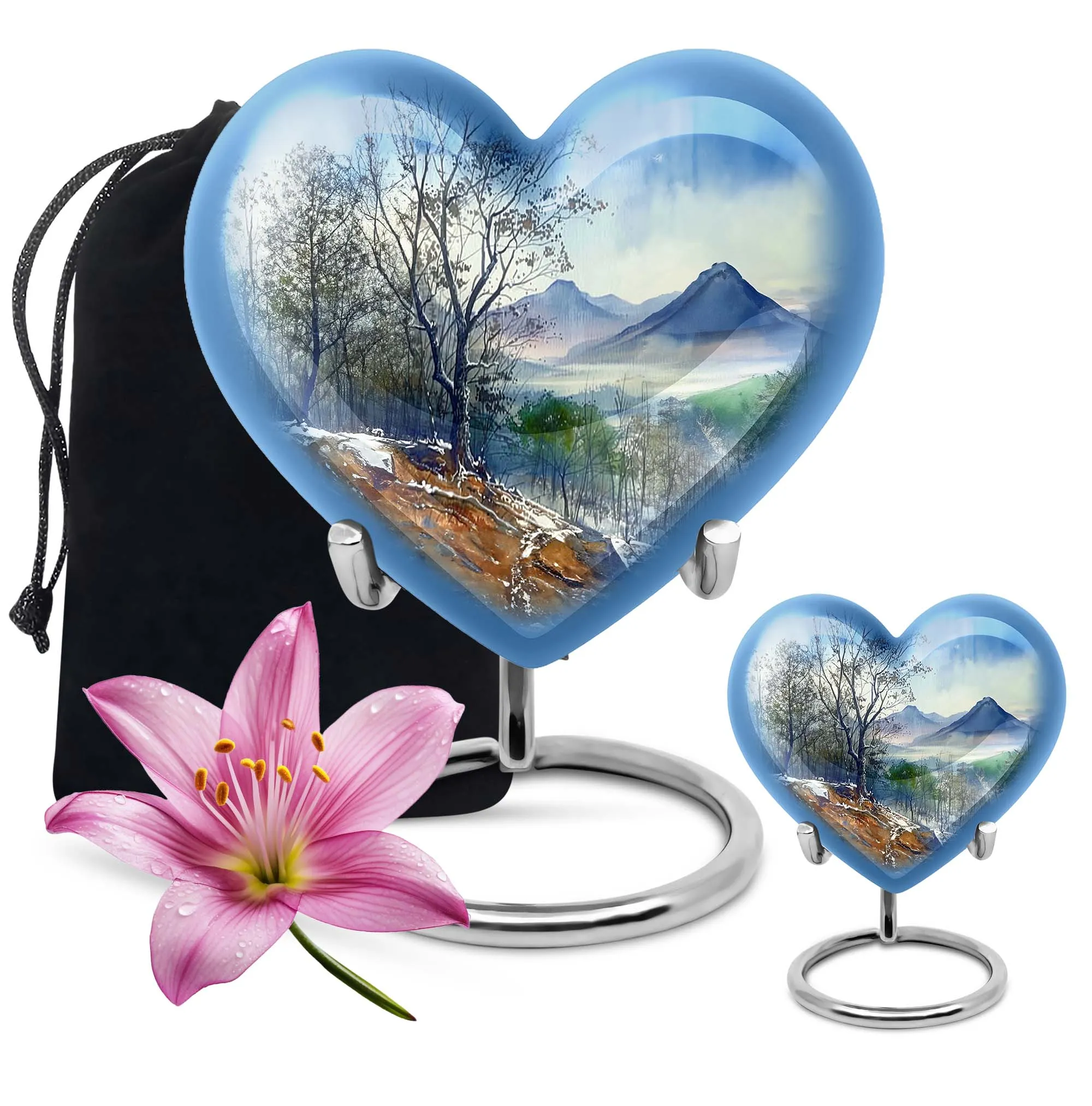 Mountains Memorial:  Keepsake Cremation Urn For Human Ashes