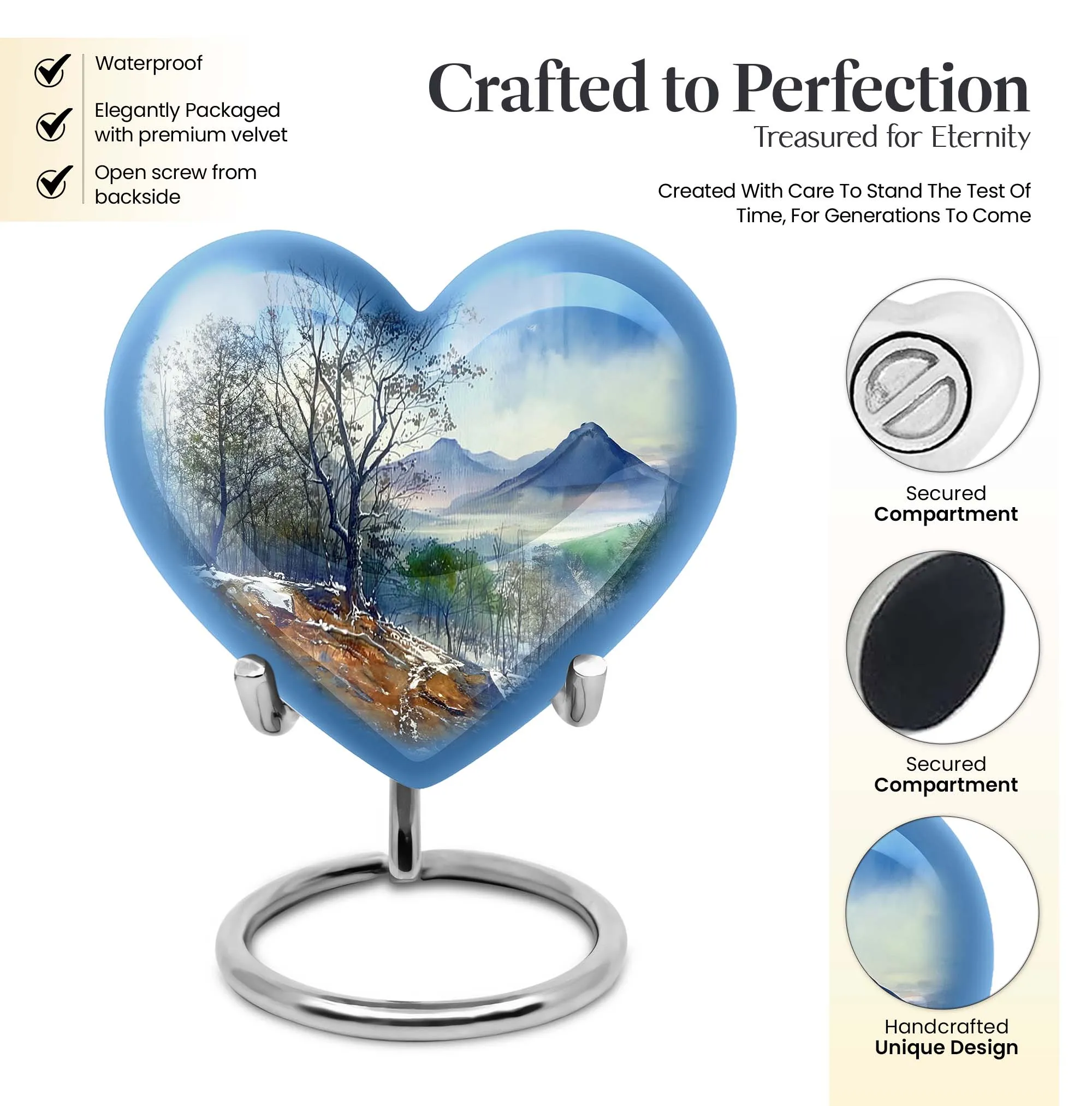 Mountains Memorial:  Keepsake Cremation Urn For Human Ashes