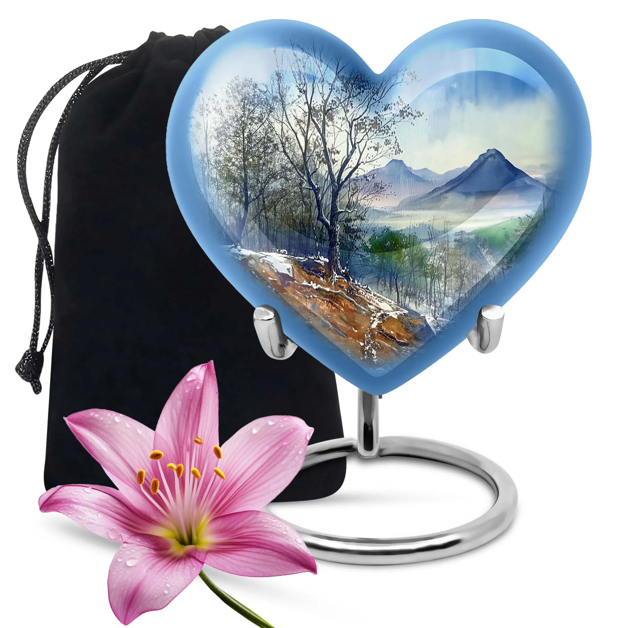 Mountains Memorial:  Keepsake Cremation Urn For Human Ashes