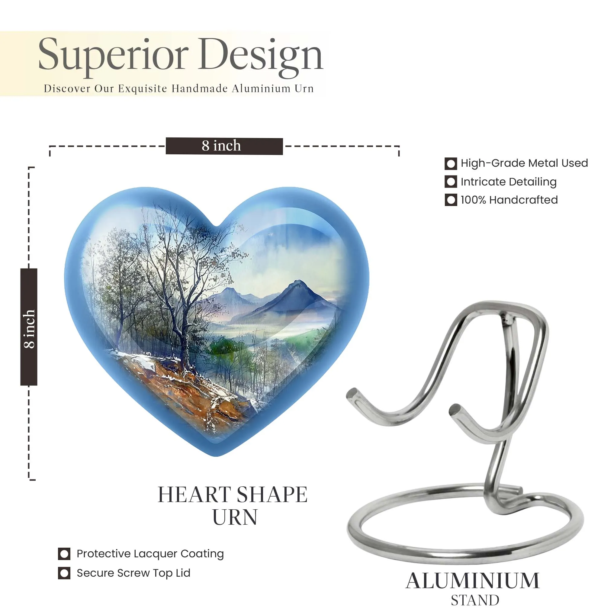 Mountains Memorial:  Keepsake Cremation Urn For Human Ashes