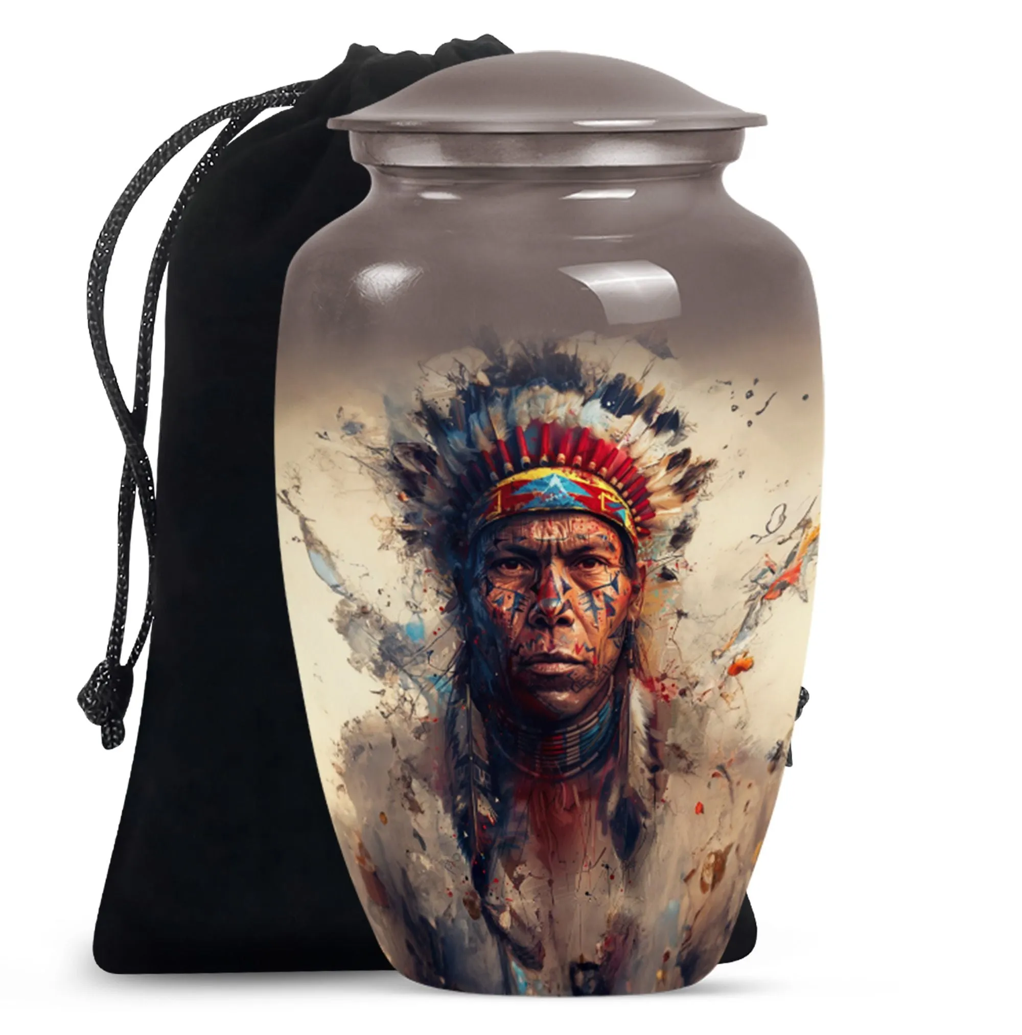 Native American Tribute Memorial Urn for Cherished Remembrance