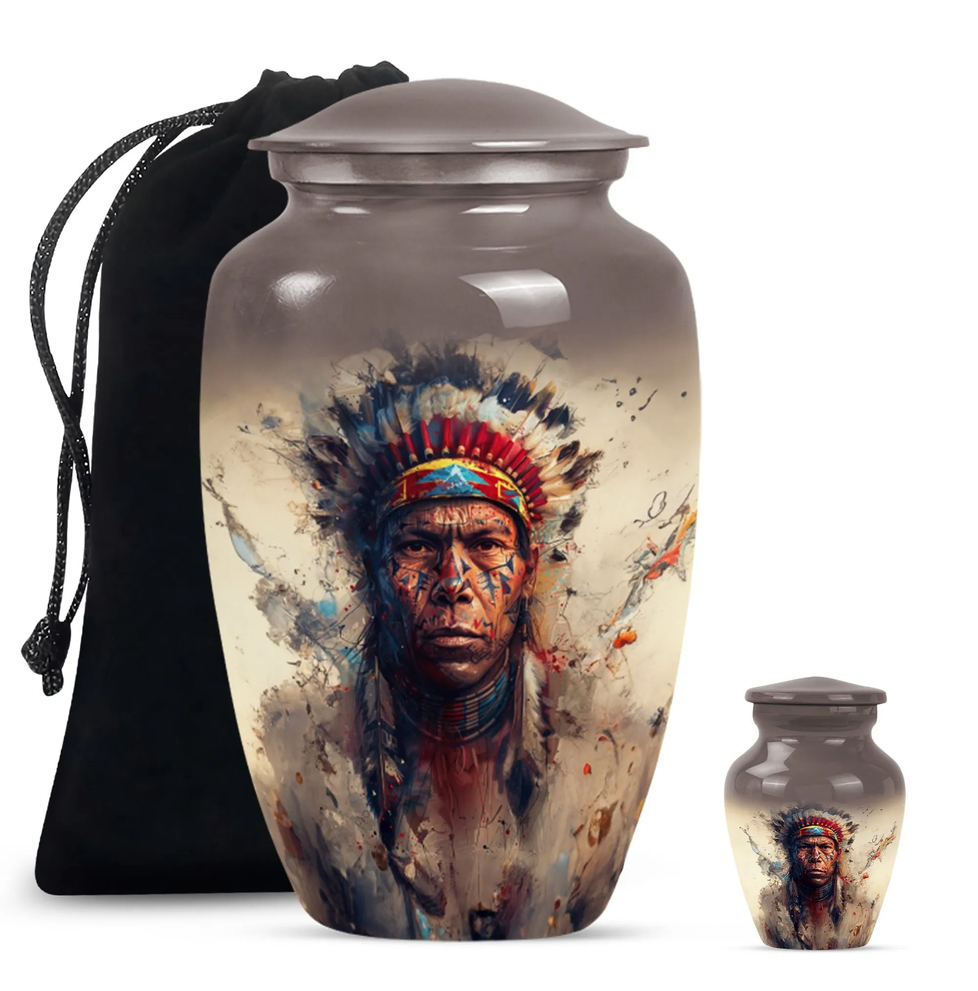 Native American Tribute Memorial Urn for Cherished Remembrance