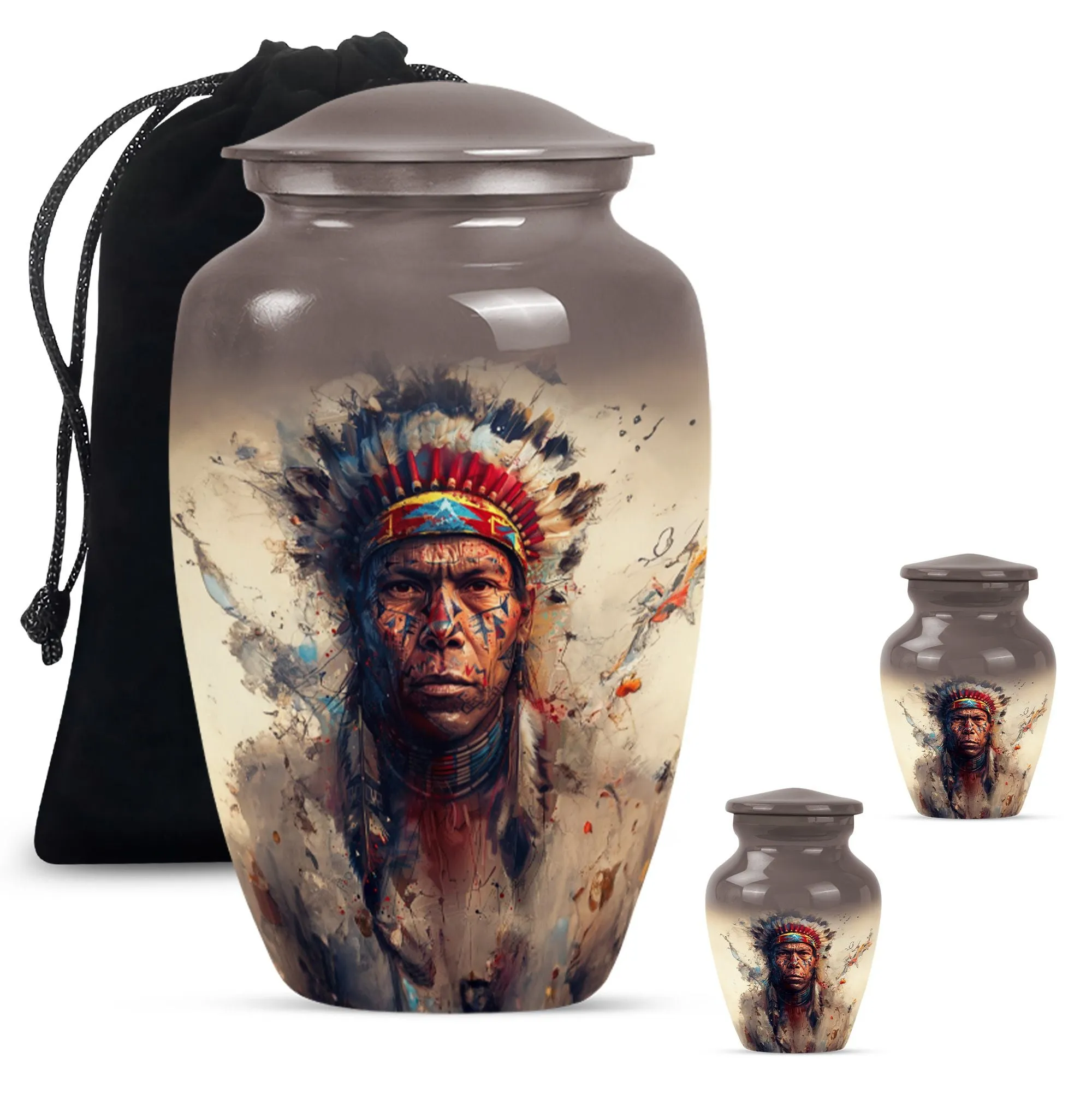 Native American Tribute Memorial Urn for Cherished Remembrance