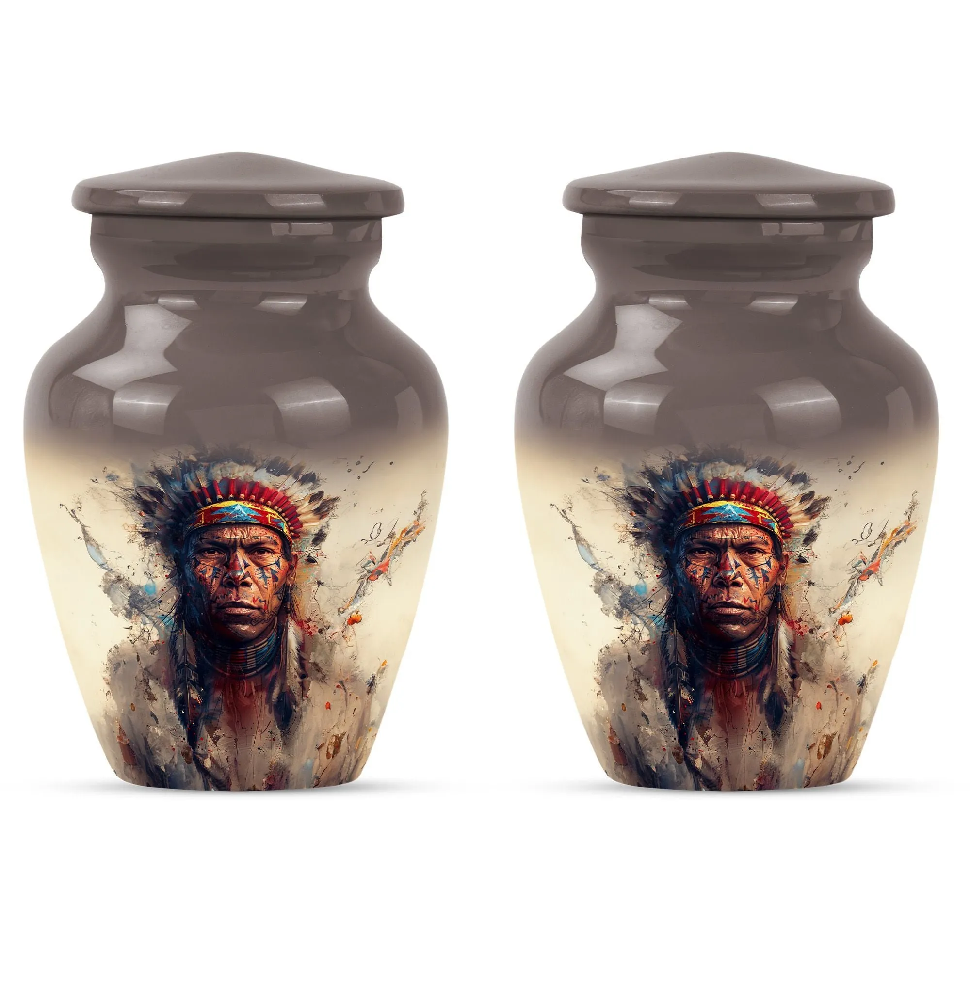 Native American Tribute Memorial Urn for Cherished Remembrance