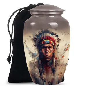 Native American Tribute Memorial Urn for Cherished Remembrance