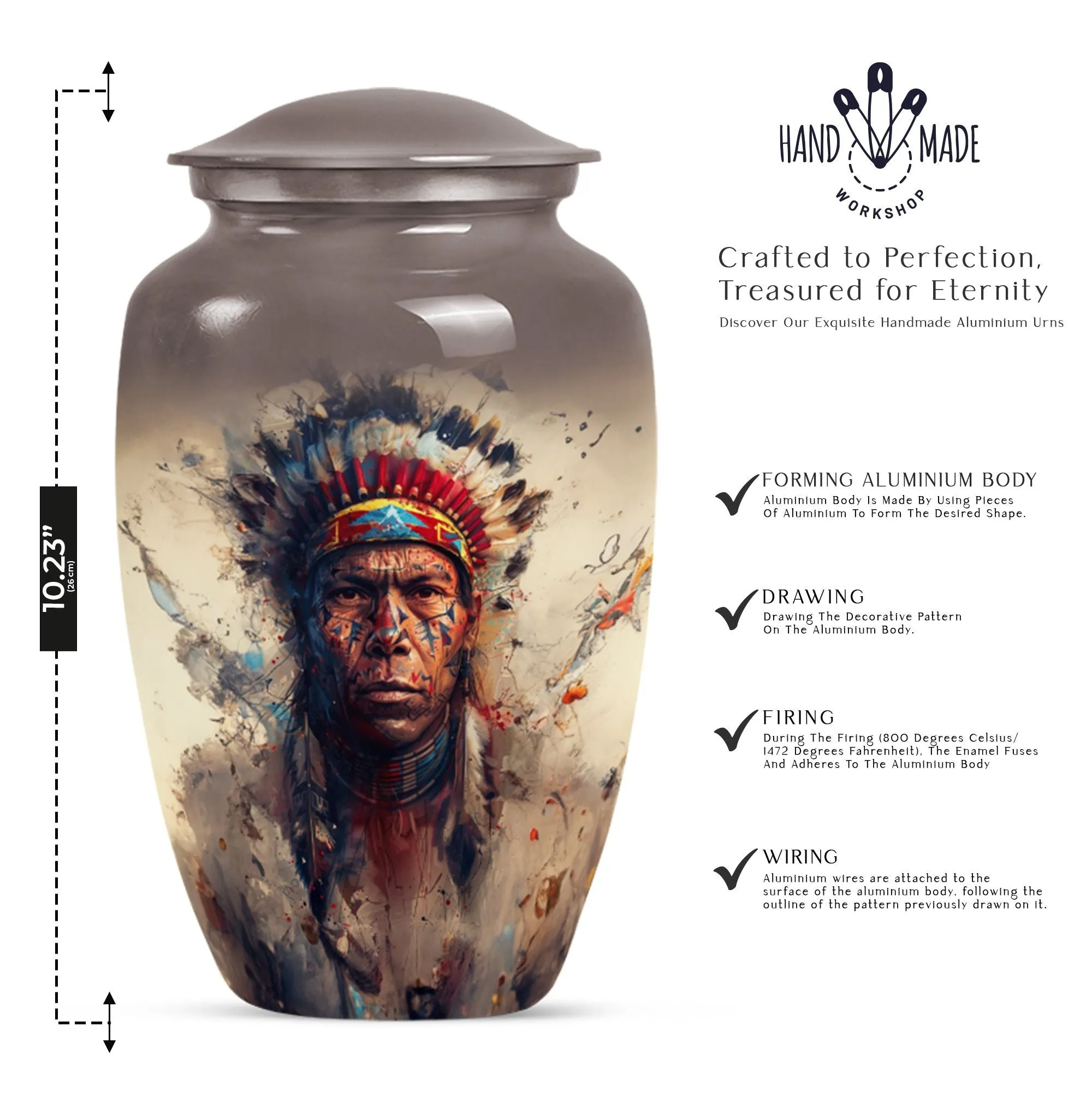 Native American Tribute Memorial Urn for Cherished Remembrance