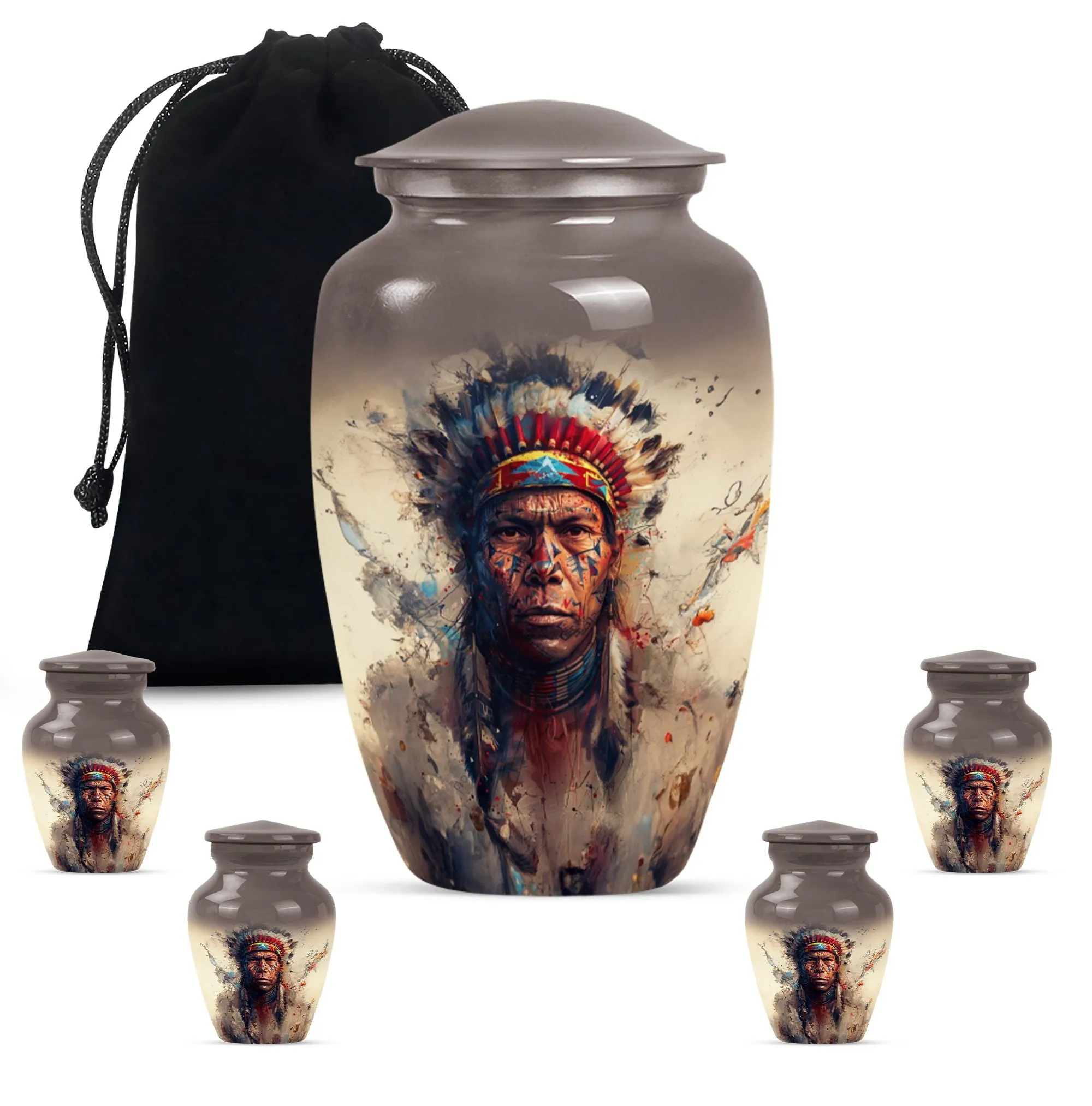 Native American Tribute Memorial Urn for Cherished Remembrance