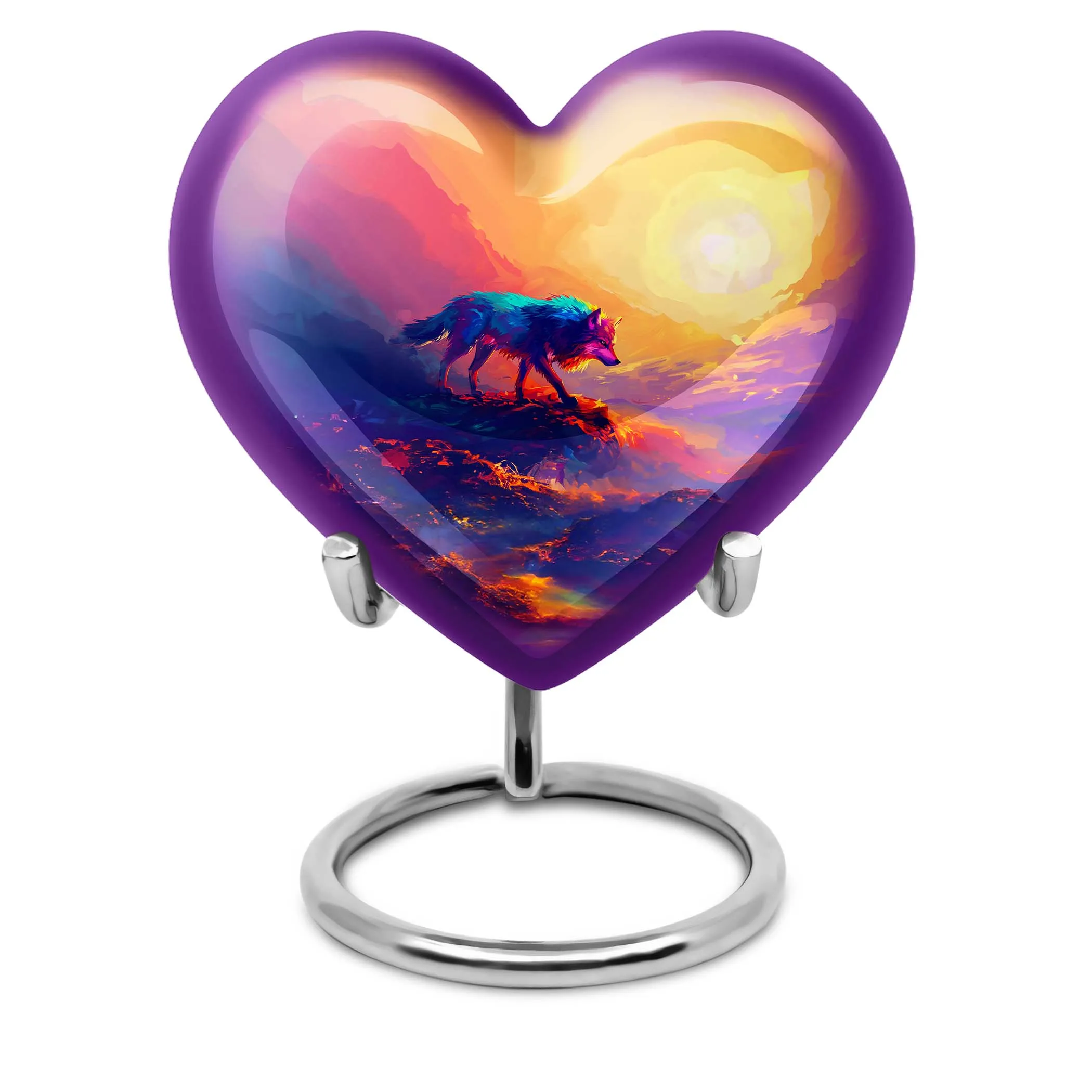Noble Wolf Embrace: An Elegantly Crafted Large Cremation Urn