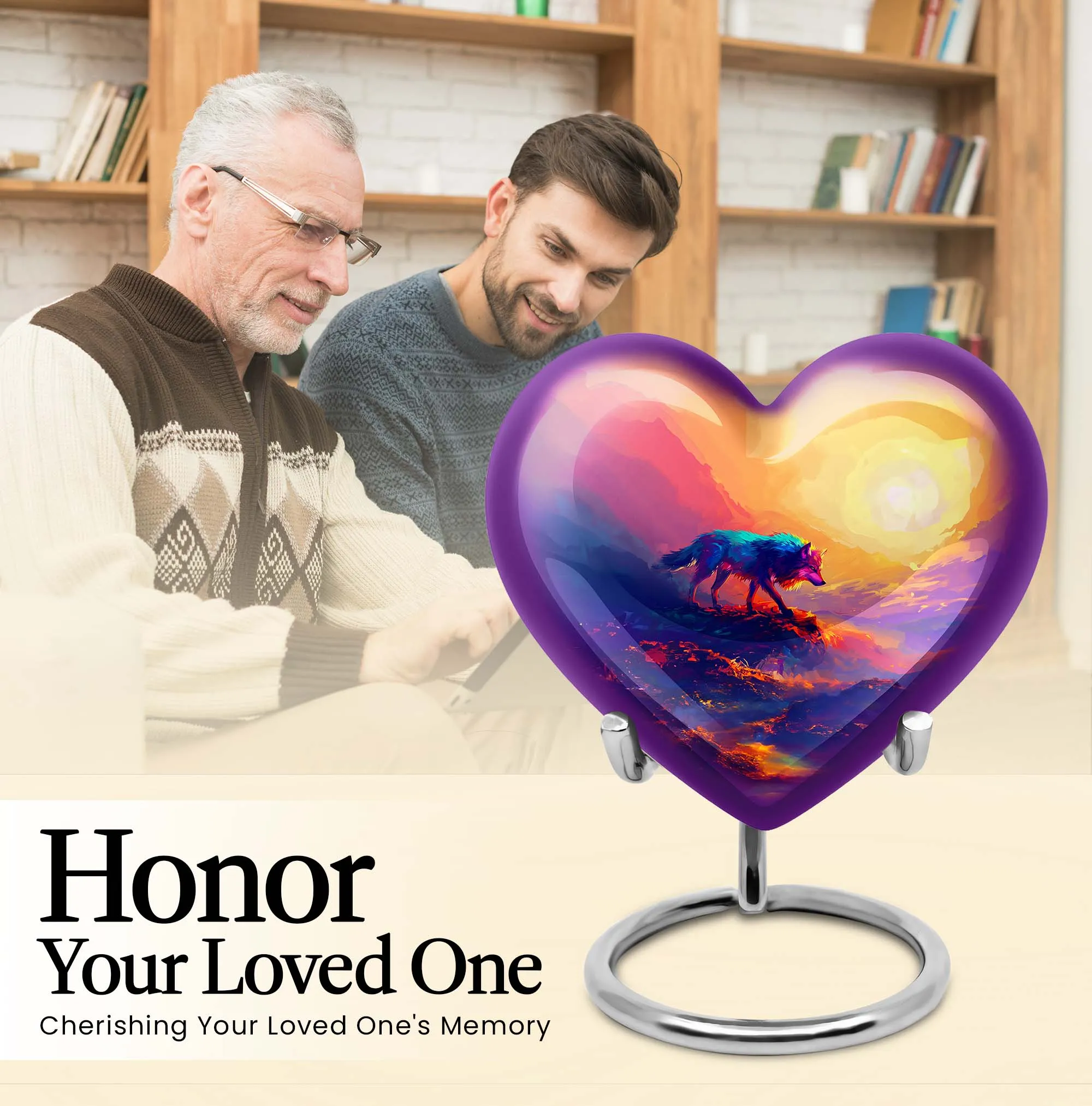 Noble Wolf Embrace: An Elegantly Crafted Large Cremation Urn