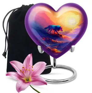 Noble Wolf Embrace: An Elegantly Crafted Large Cremation Urn