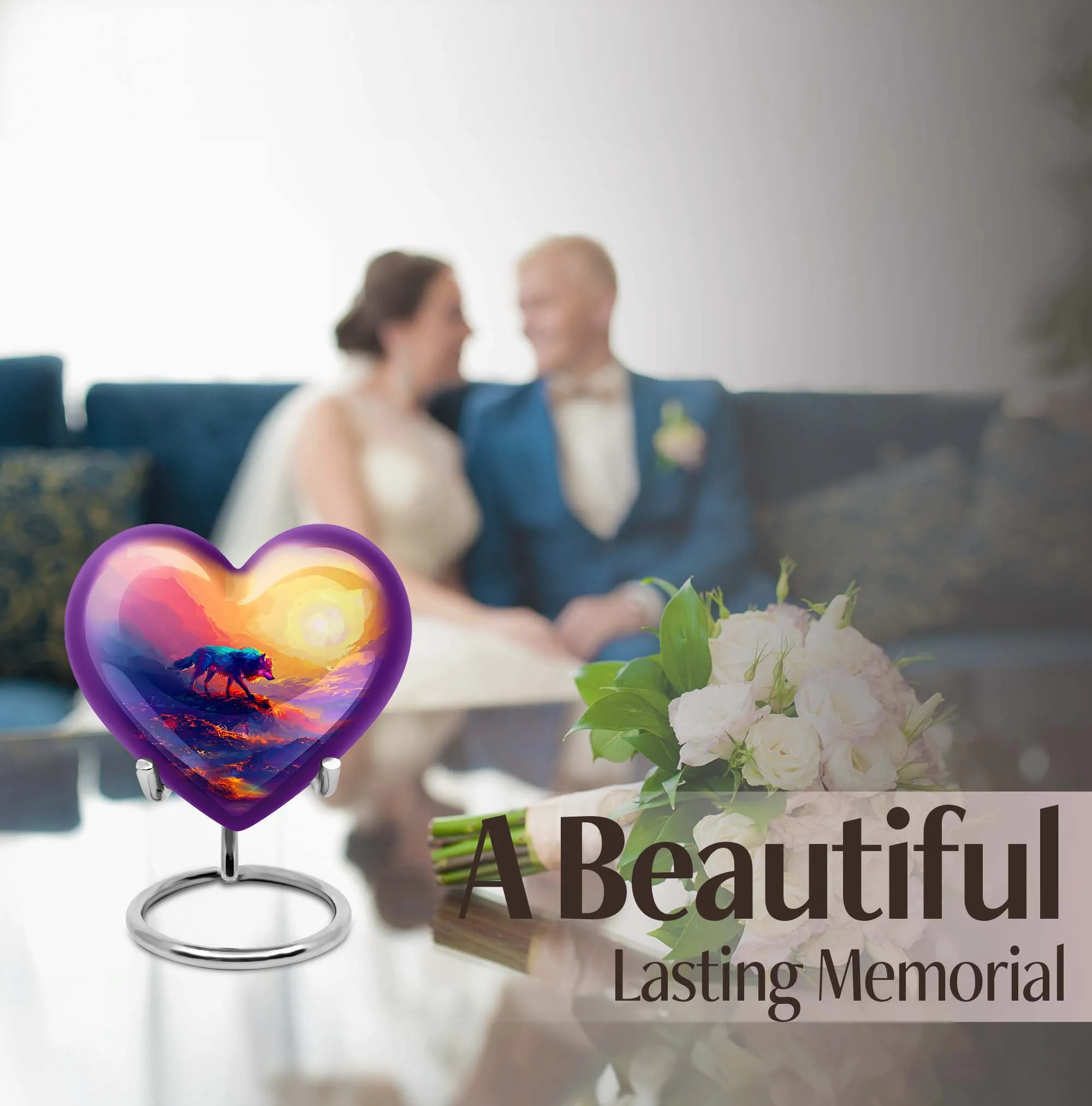 Noble Wolf Embrace: An Elegantly Crafted Large Cremation Urn