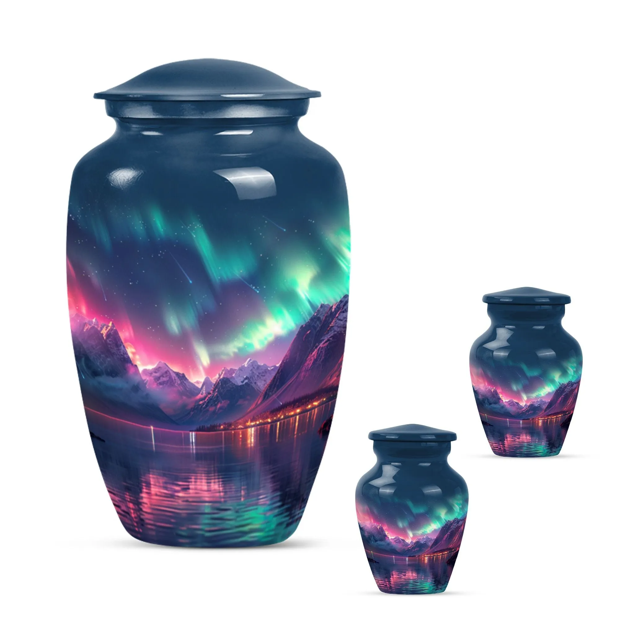 Northern Lights  Memorial Cremation Urn for Women’s Ashes
