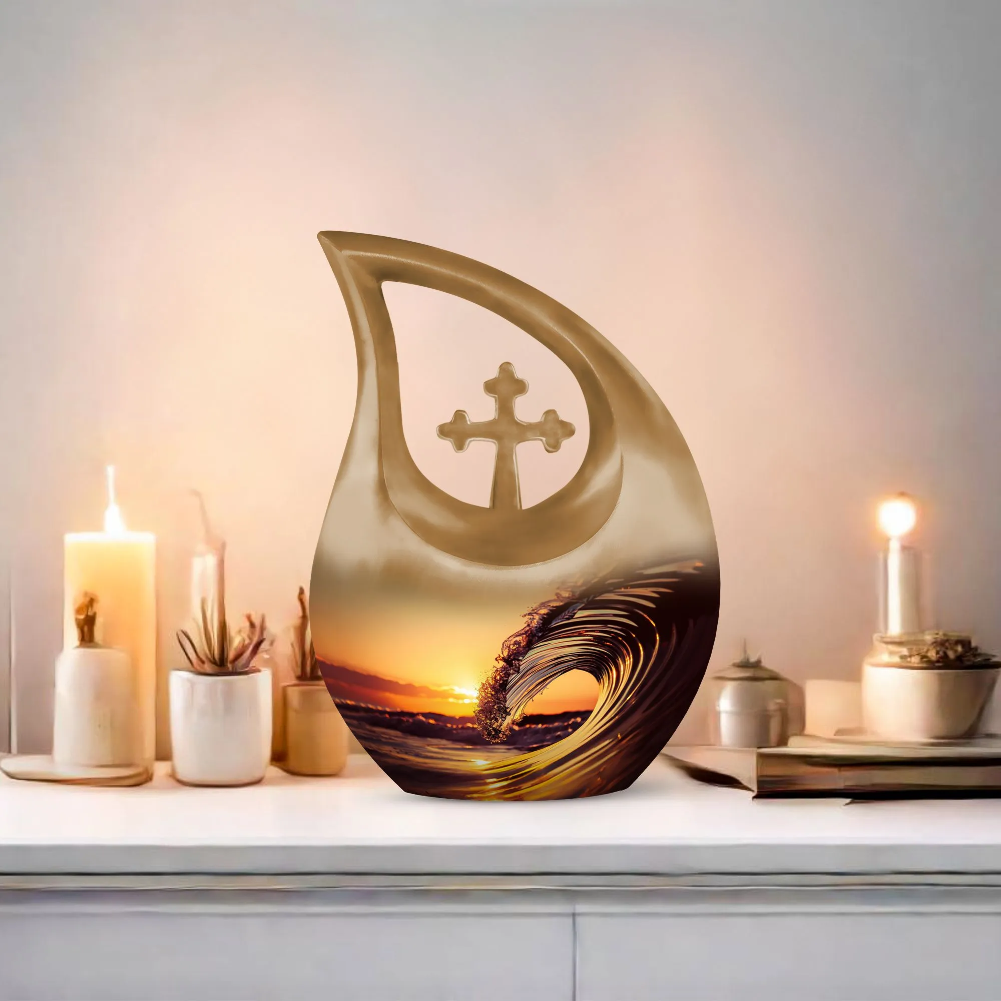 Ocean Waves Cherished Memorial Urn to Honour Loved Ones