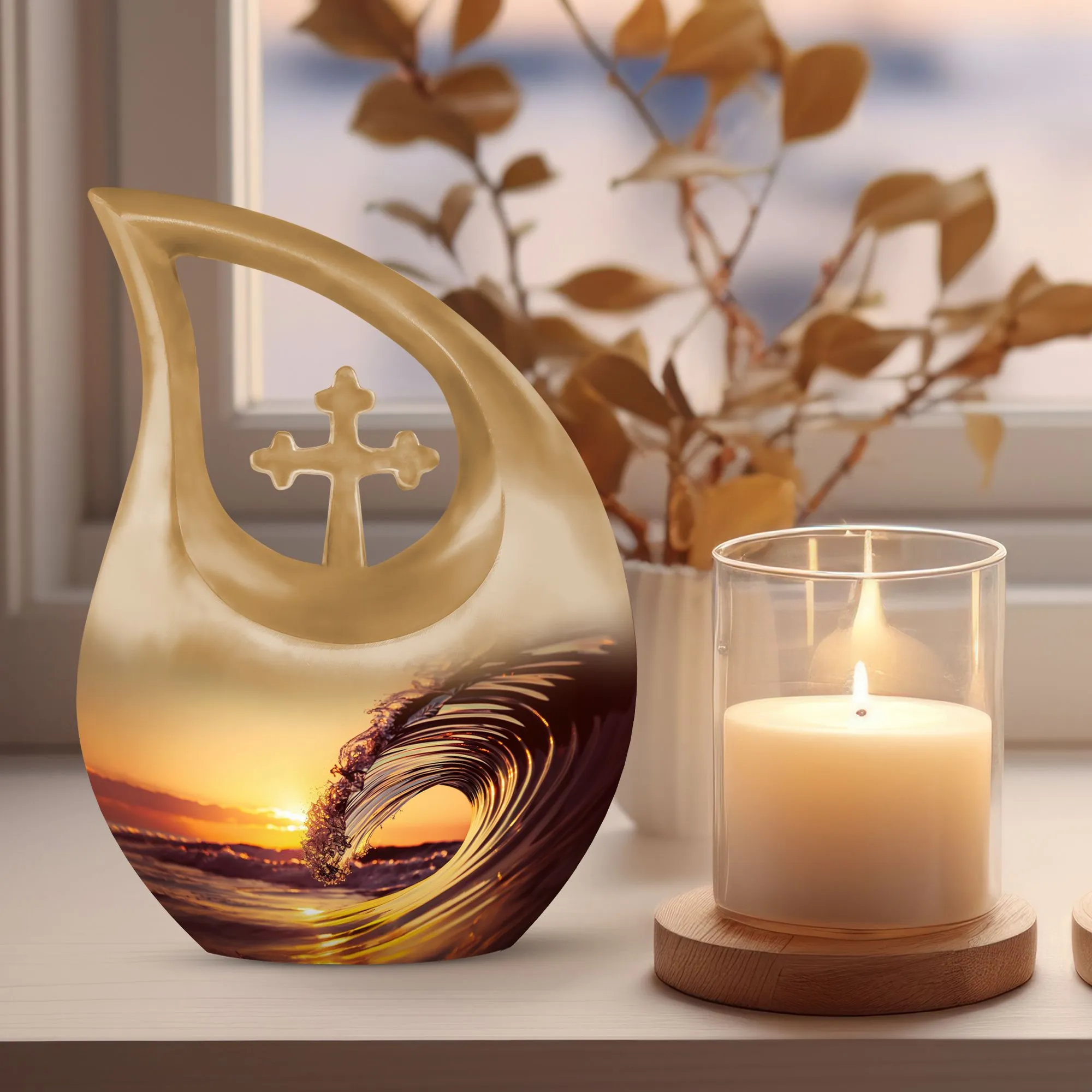 Ocean Waves Cherished Memorial Urn to Honour Loved Ones