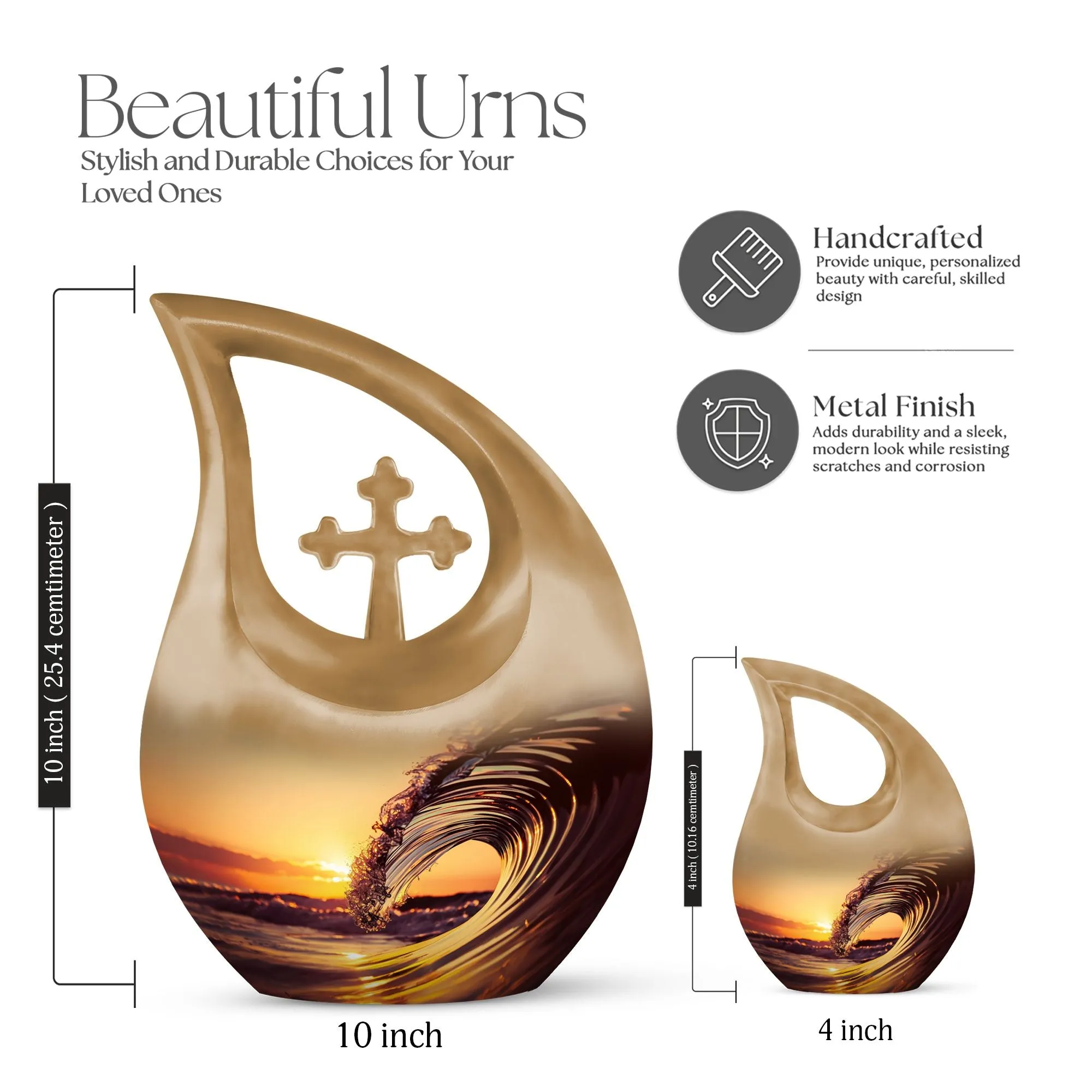 Ocean Waves Cherished Memorial Urn to Honour Loved Ones