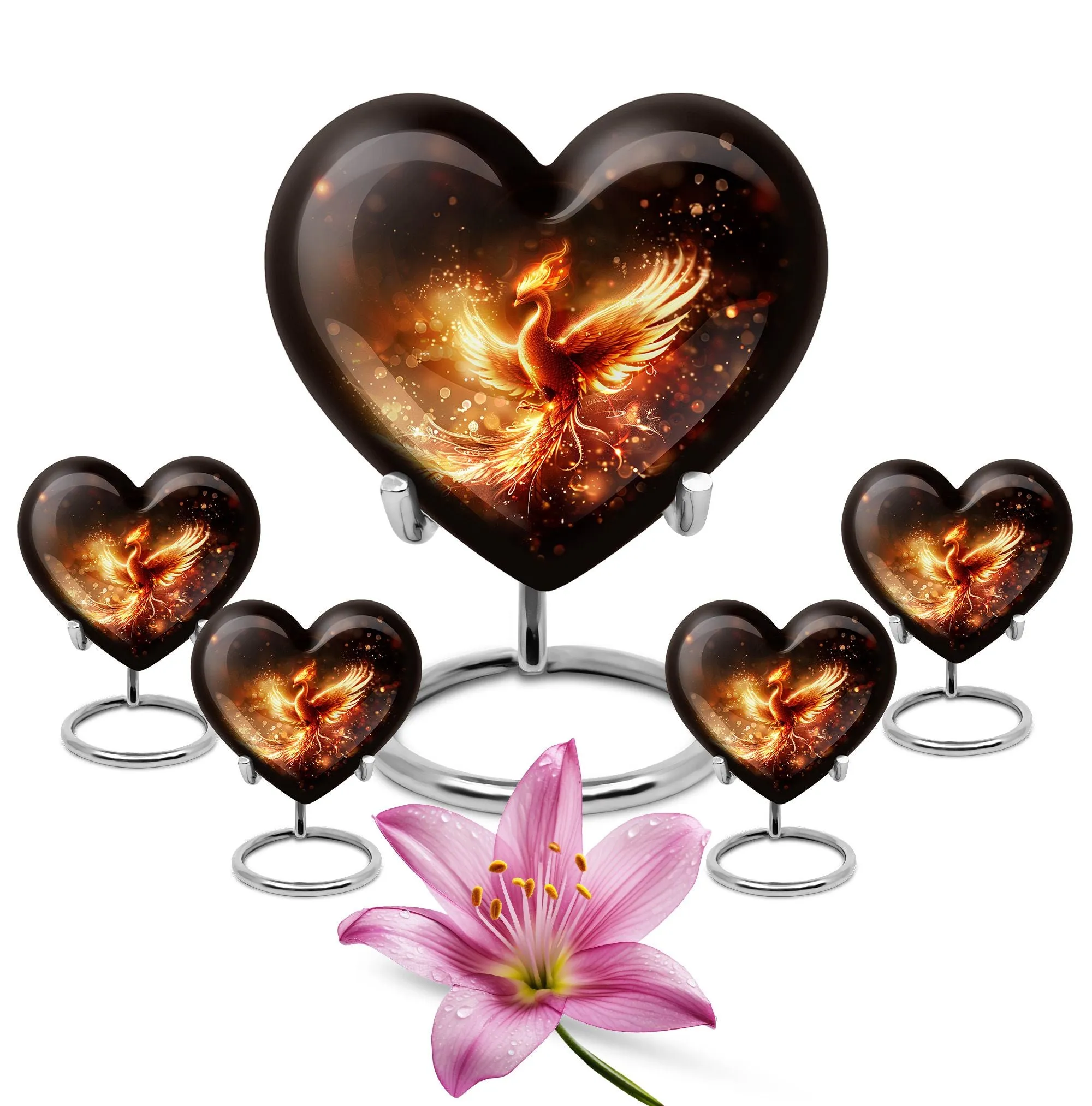 Phoenix Ascend: Artistic Abstract Cremation Personalized Urn
