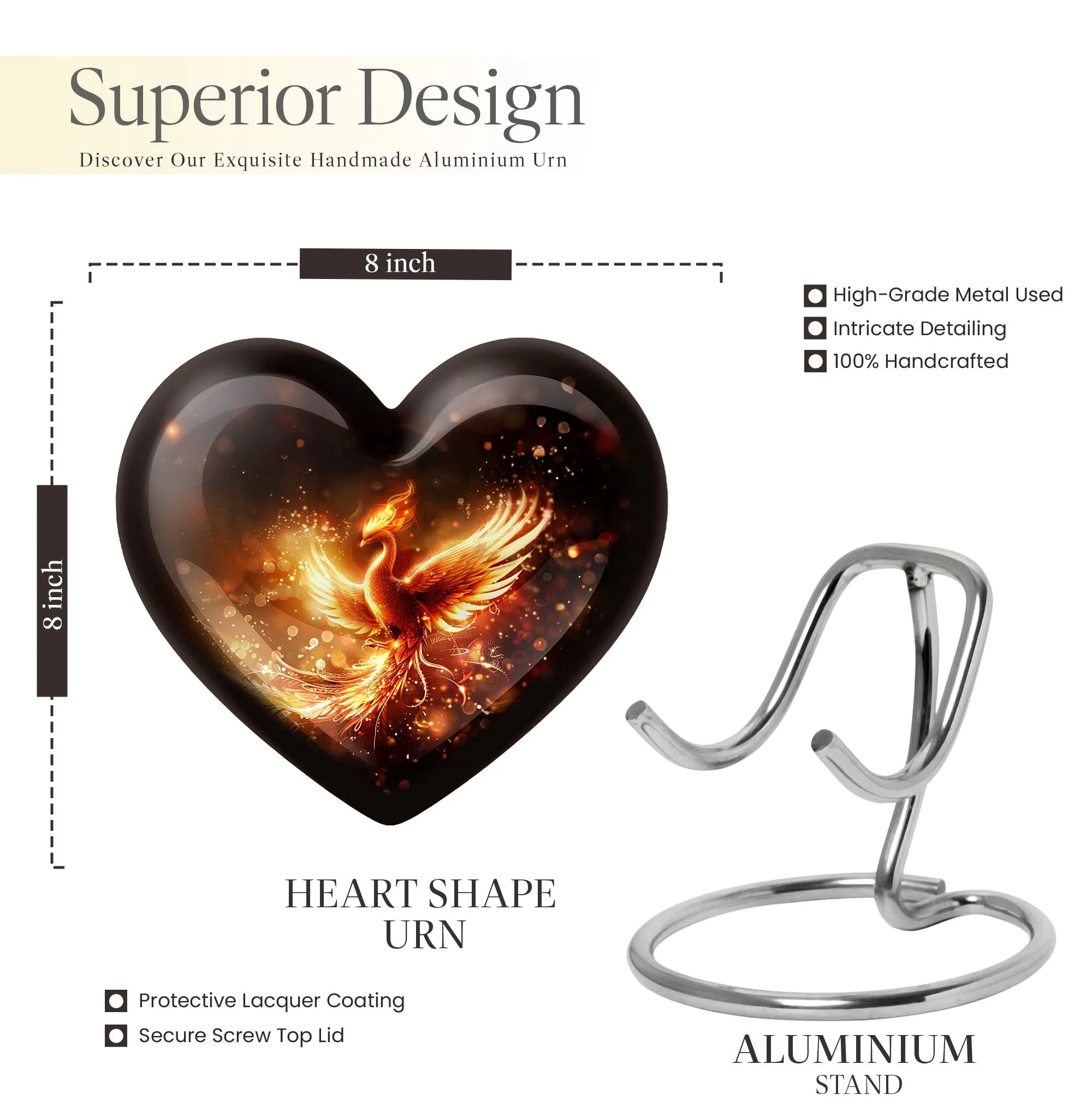 Phoenix Ascend: Artistic Abstract Cremation Personalized Urn