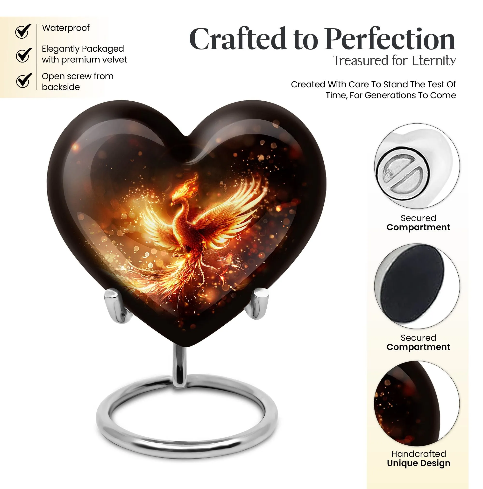 Phoenix Ascend: Artistic Abstract Cremation Personalized Urn