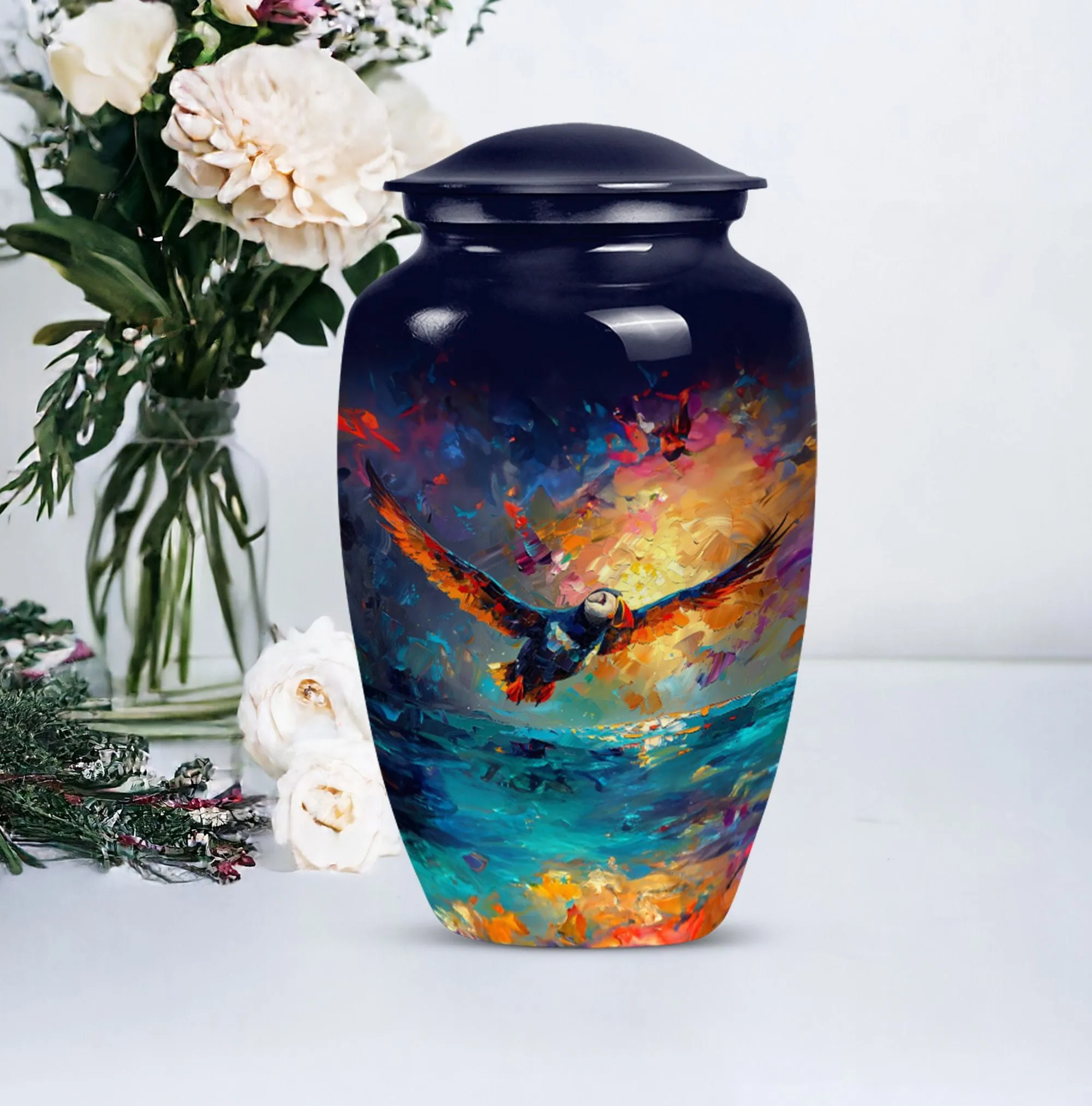 Puffin Bird Echo: Distinctive Cremation Urn for  Ashes Peace