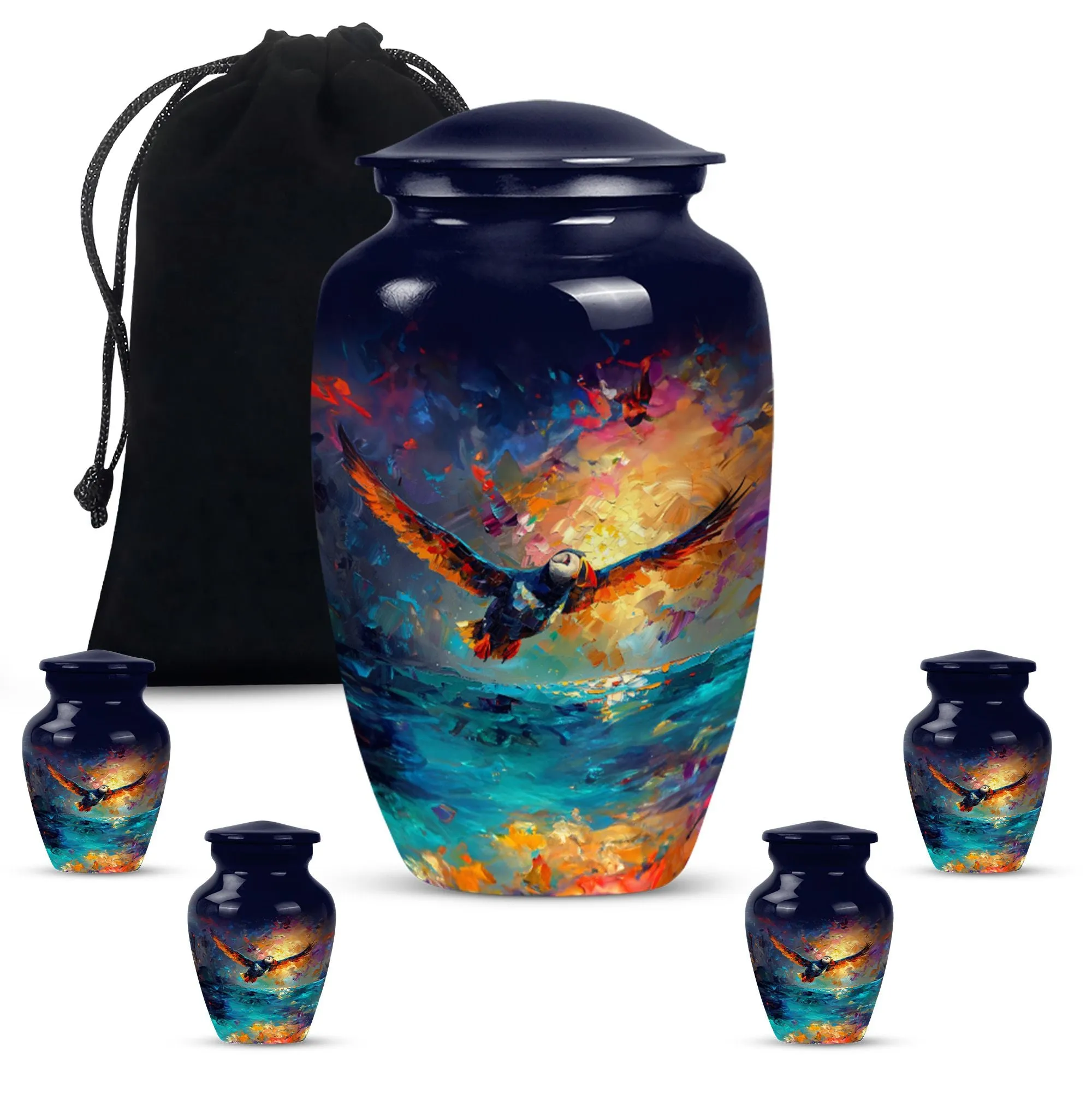 Puffin Bird Echo: Distinctive Cremation Urn for  Ashes Peace