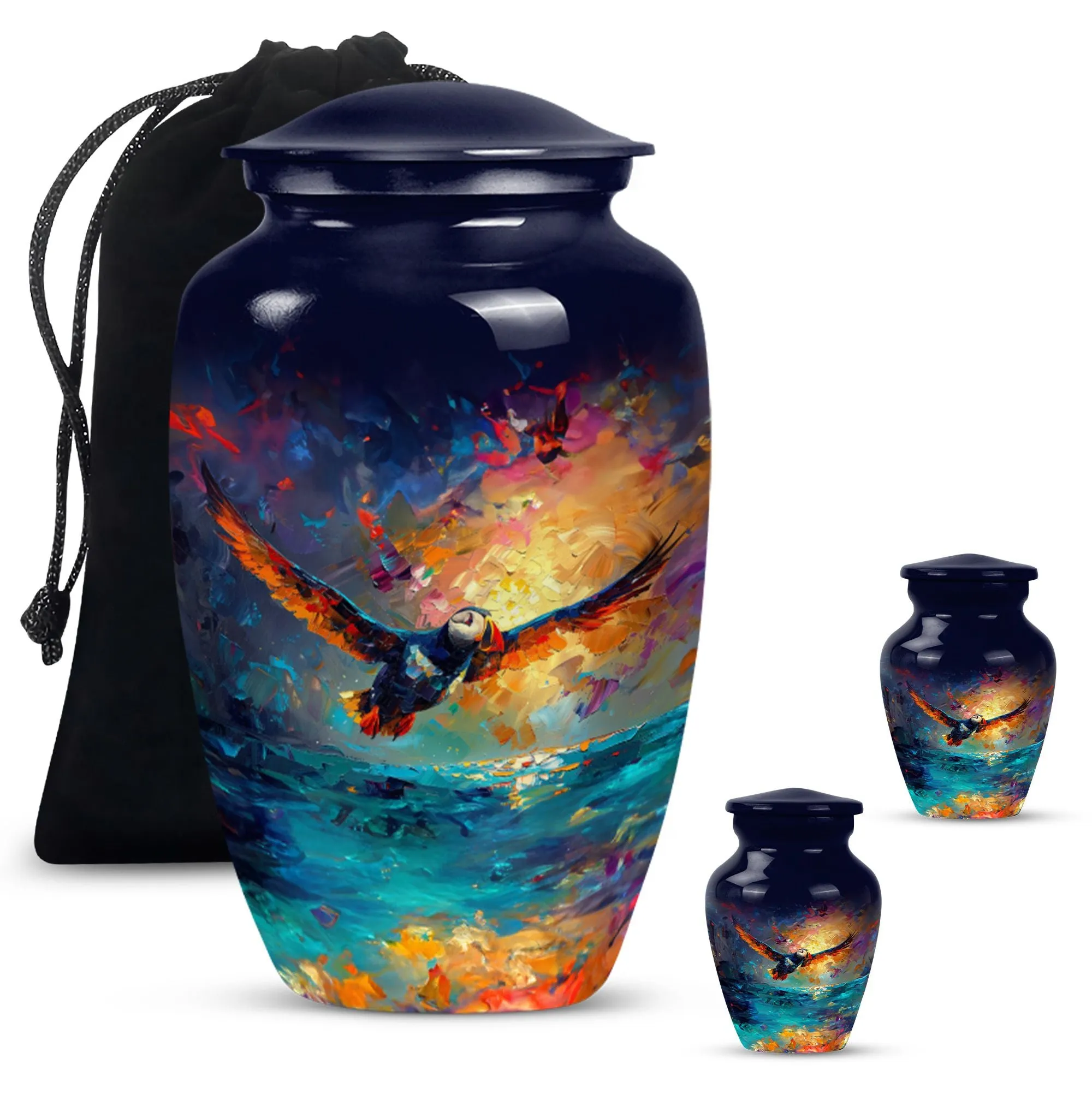 Puffin Bird Echo: Distinctive Cremation Urn for  Ashes Peace