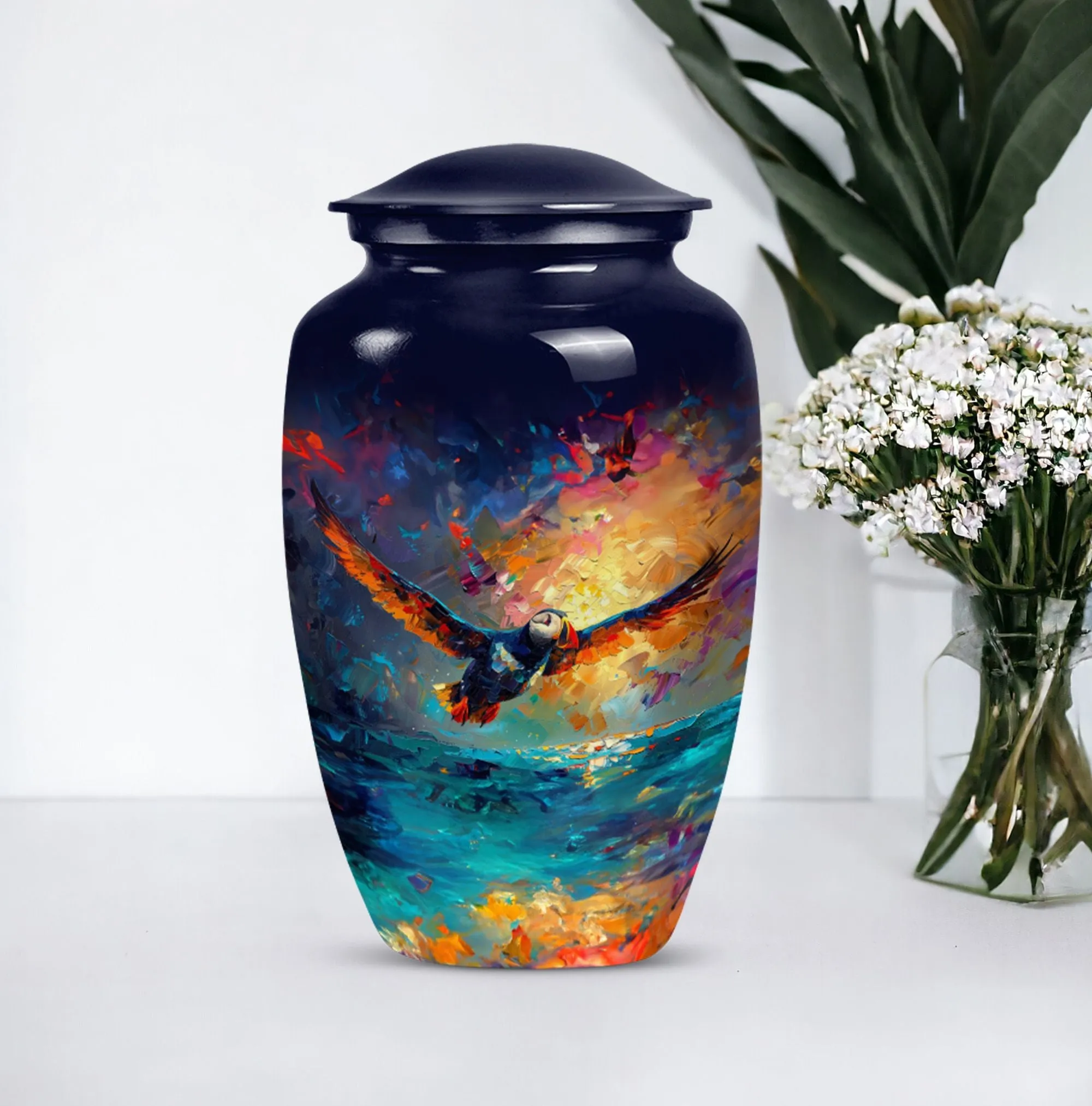 Puffin Bird Echo: Distinctive Cremation Urn for  Ashes Peace