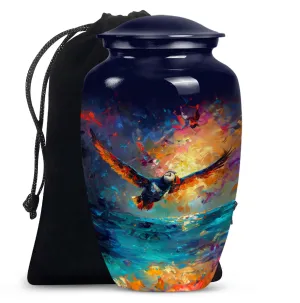 Puffin Bird Echo: Distinctive Cremation Urn for  Ashes Peace