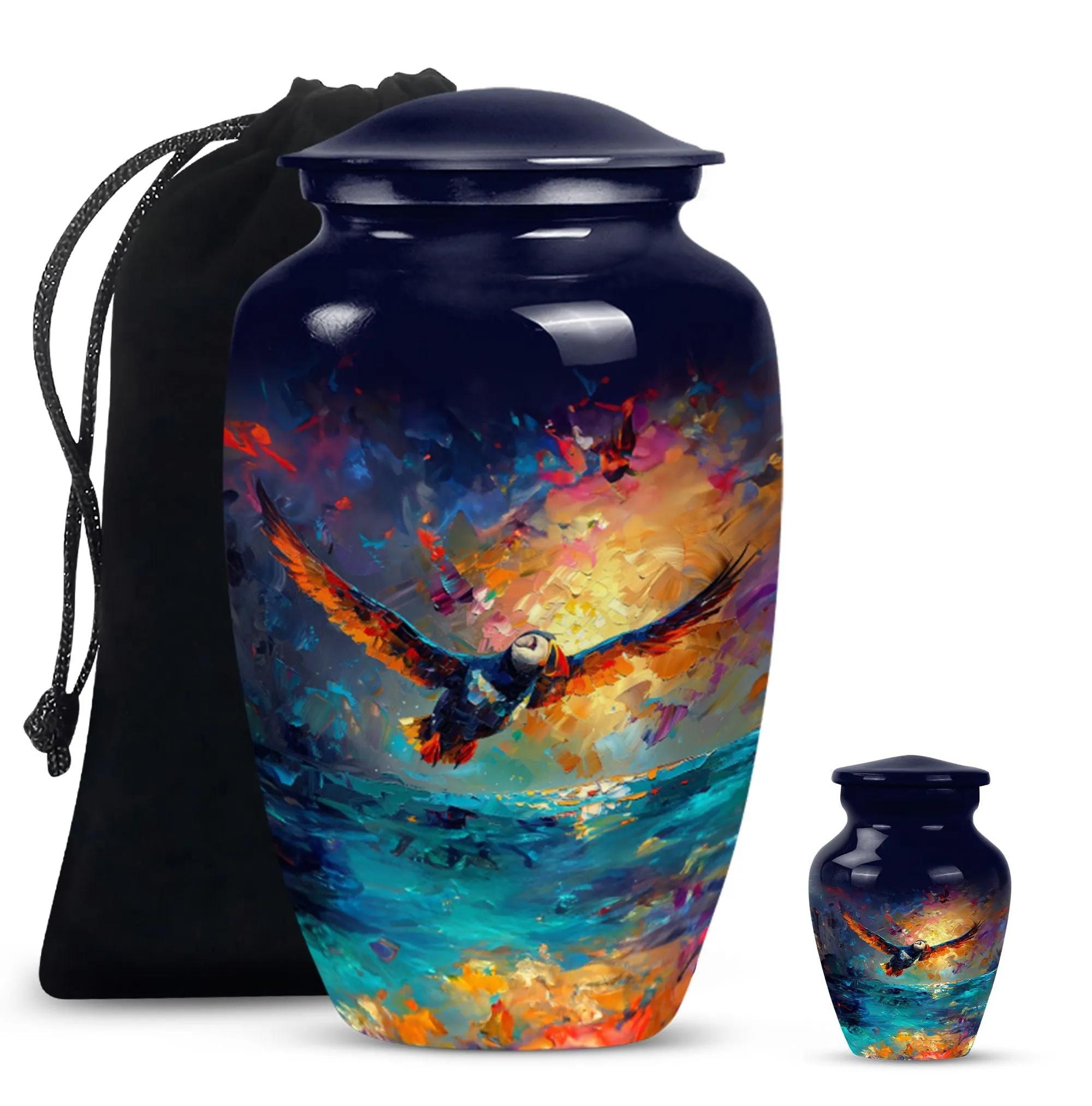 Puffin Bird Echo: Distinctive Cremation Urn for  Ashes Peace