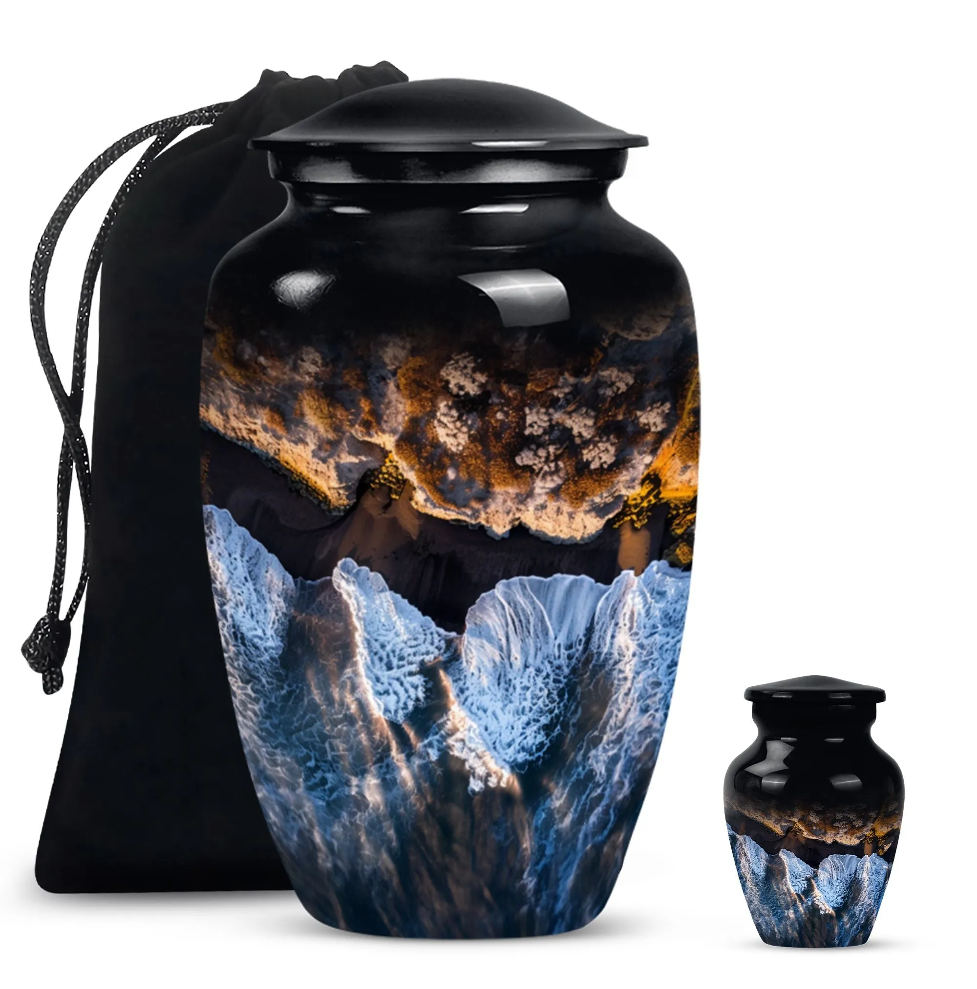 Resilient Ocean Waves: A Majestic Memorial Urn for Ashes