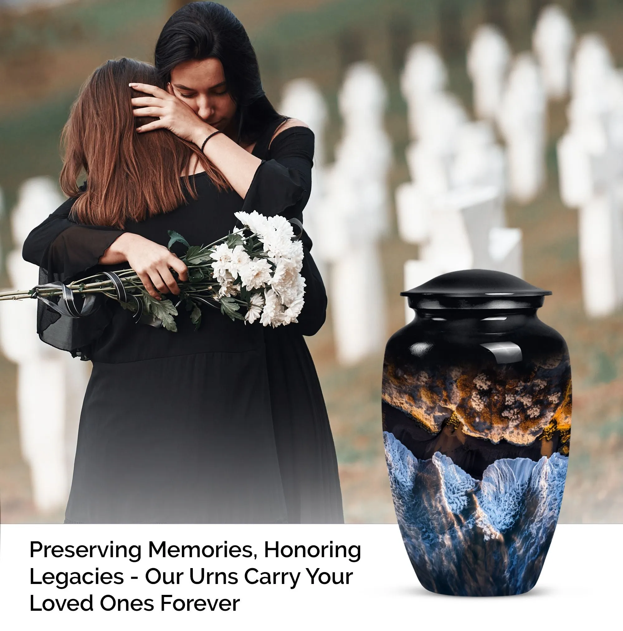 Resilient Ocean Waves: A Majestic Memorial Urn for Ashes