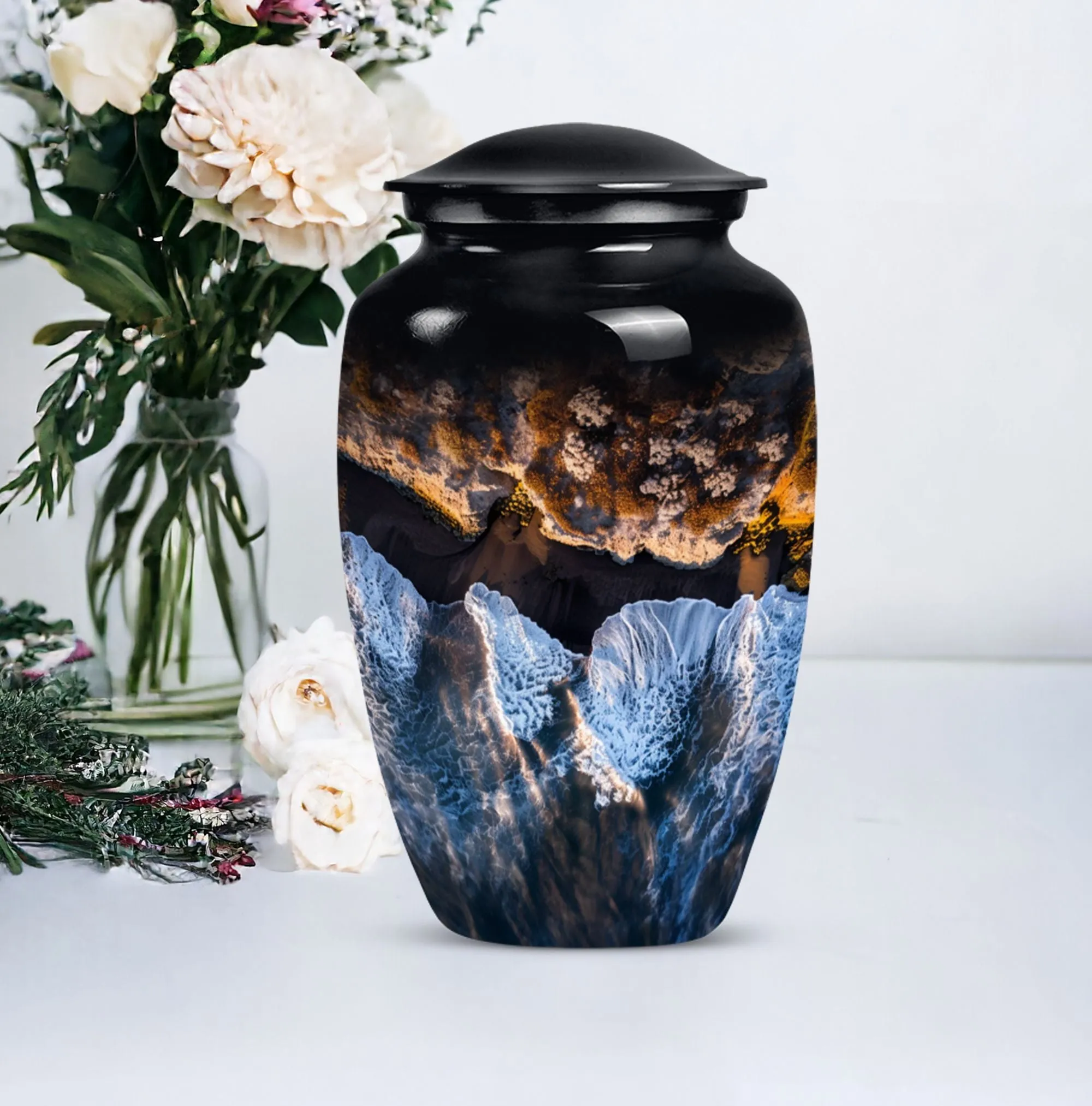 Resilient Ocean Waves: A Majestic Memorial Urn for Ashes
