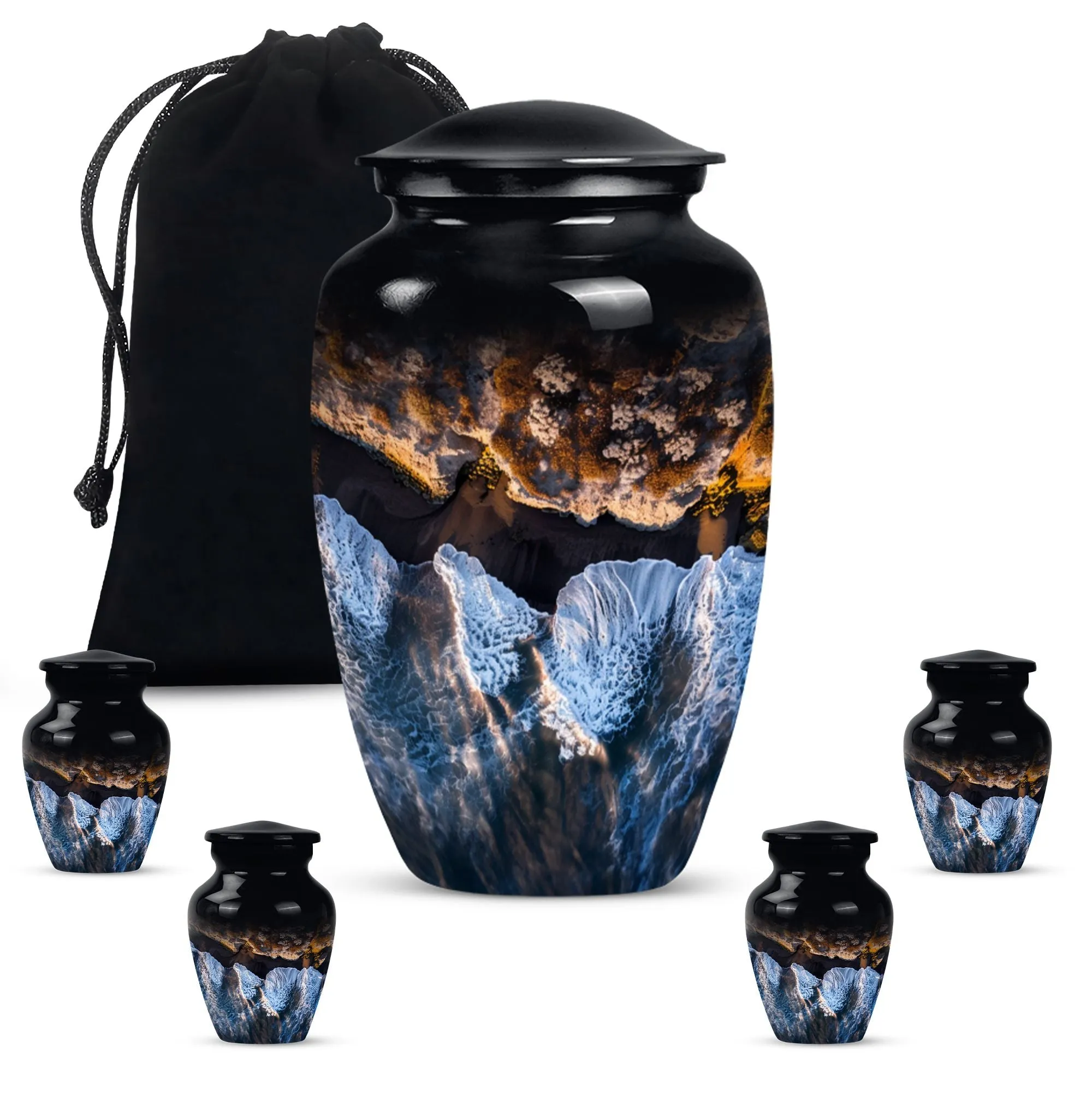 Resilient Ocean Waves: A Majestic Memorial Urn for Ashes