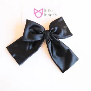 Satin Party Bow- BLACK NYLON