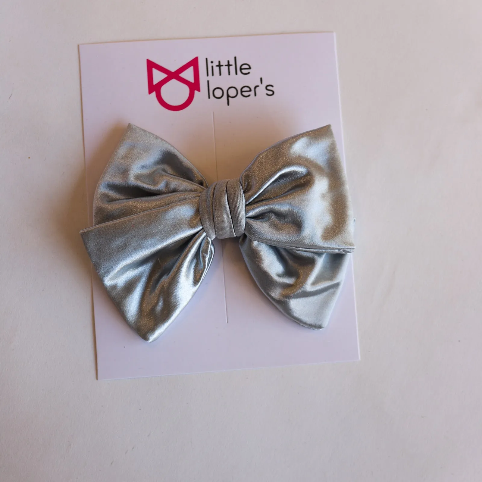 Satin Party Bow- NUDE NYLON