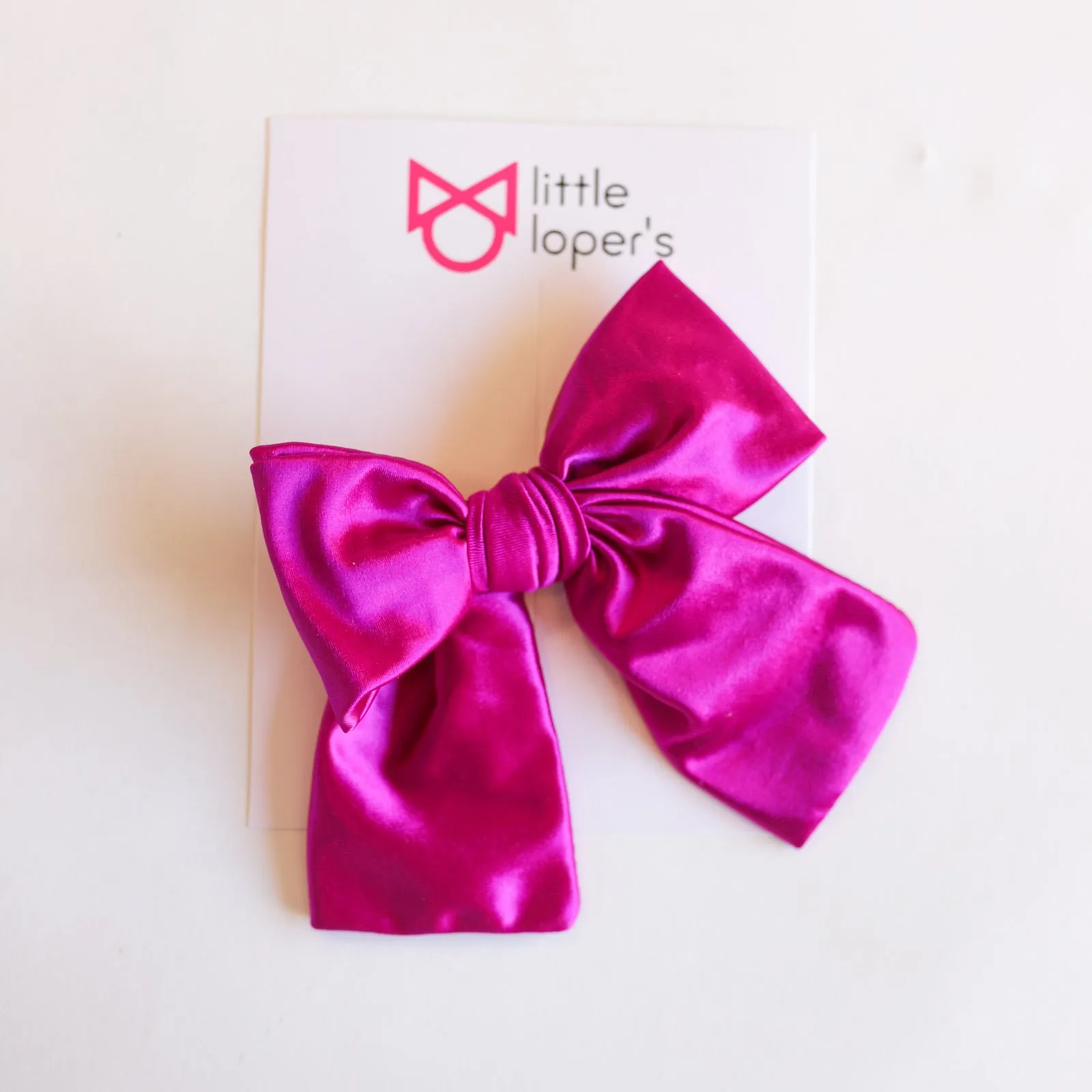 Satin Party Bow- NUDE NYLON