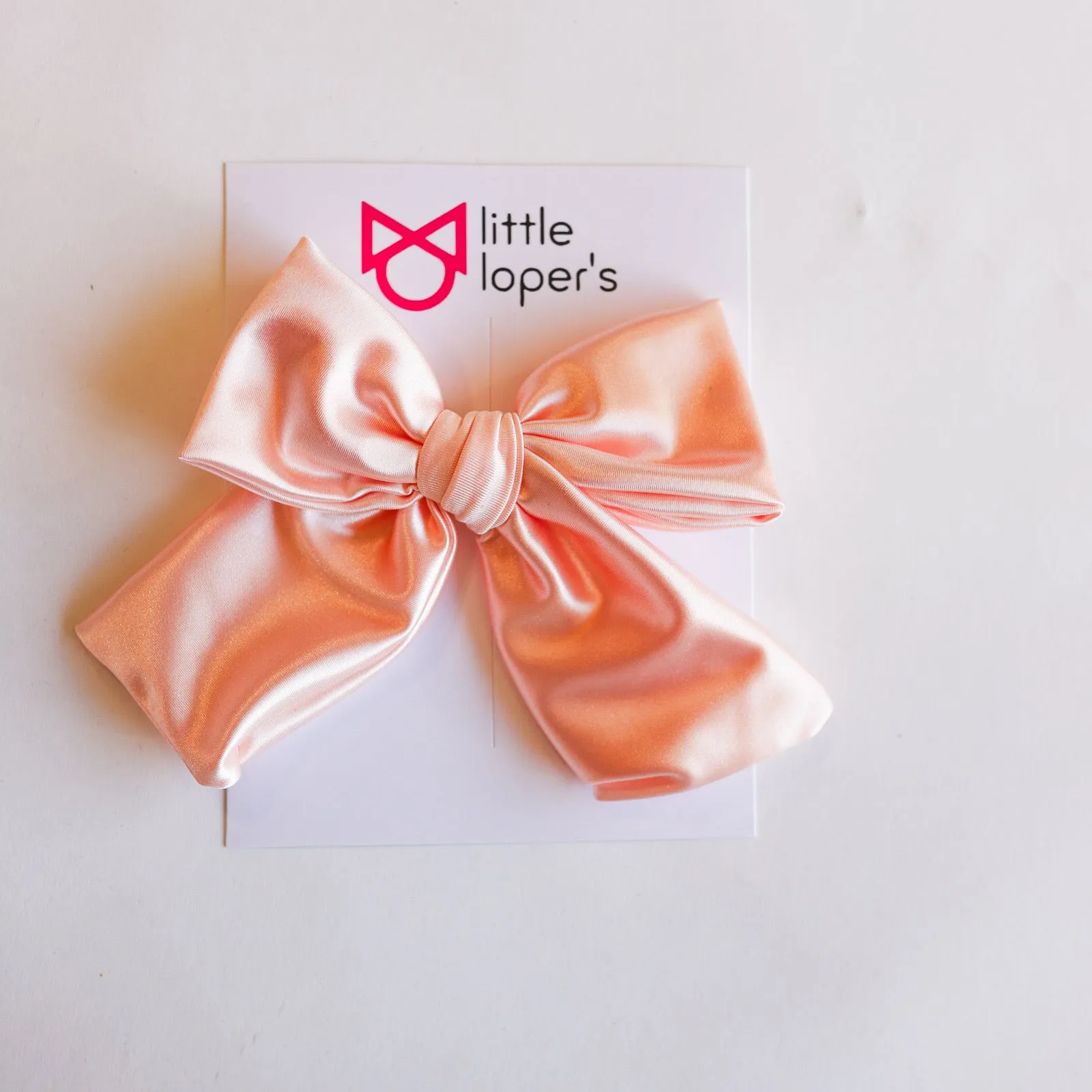 Satin Party Bow- NUDE NYLON