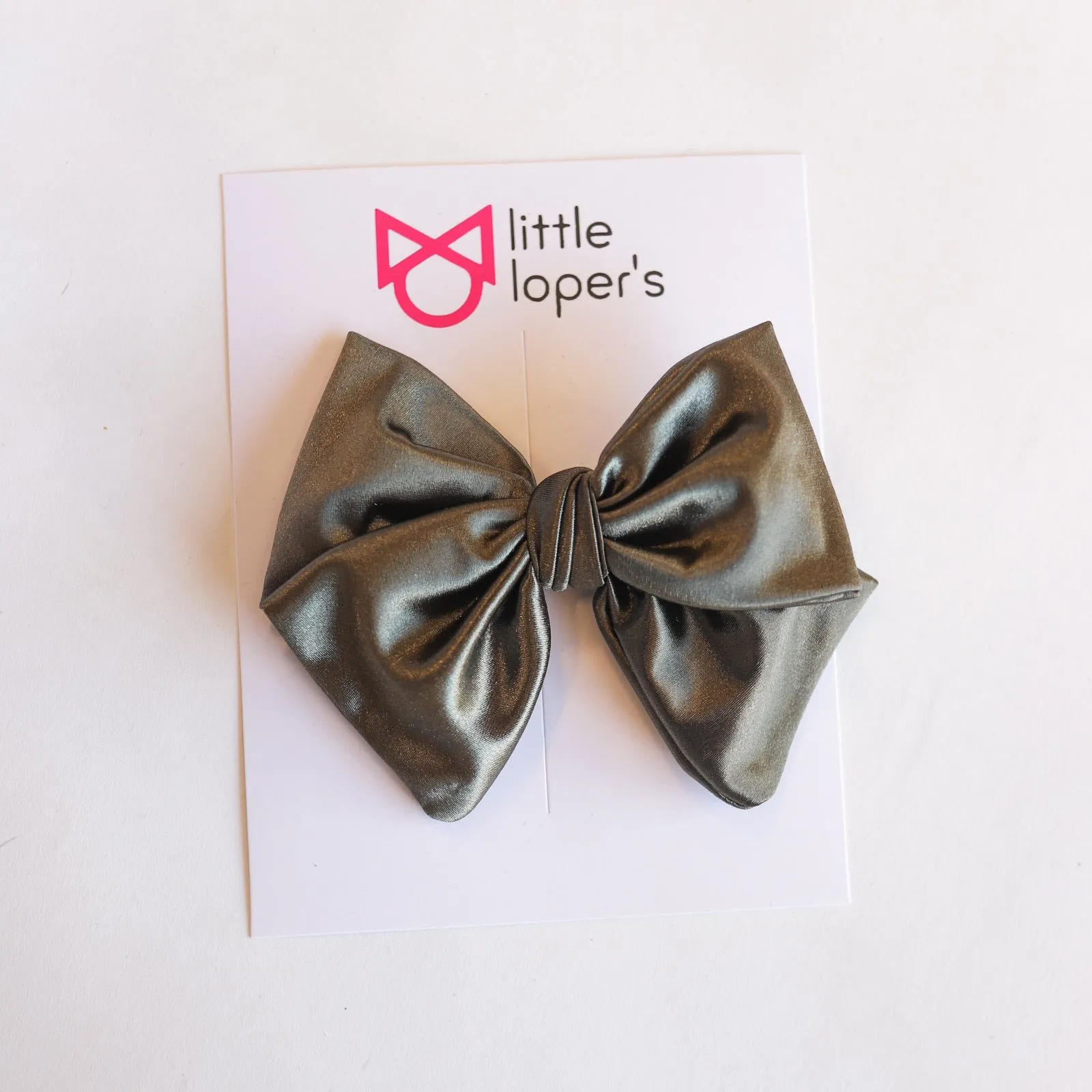 Satin Party Bow- NUDE NYLON