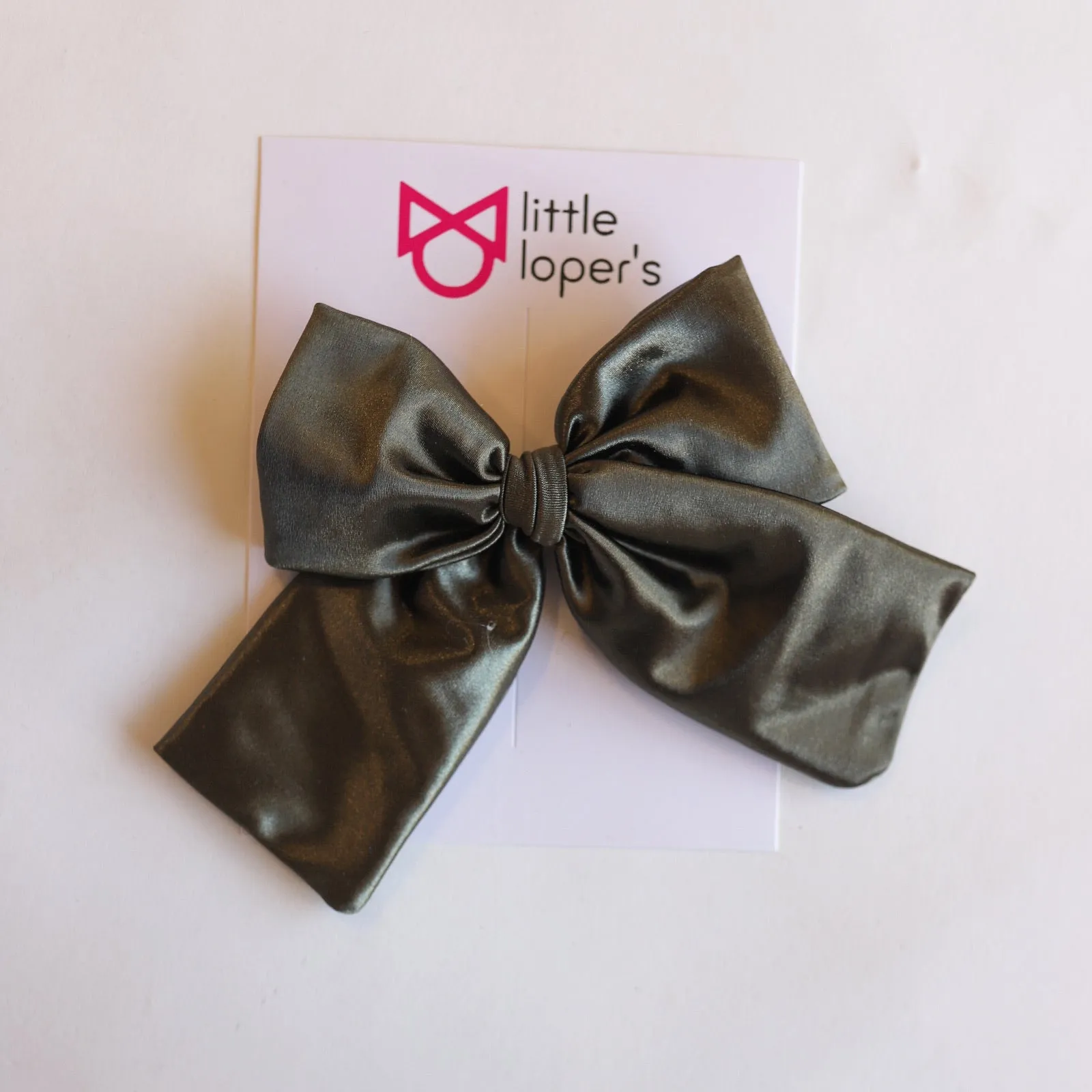 Satin Party Bow- NUDE NYLON