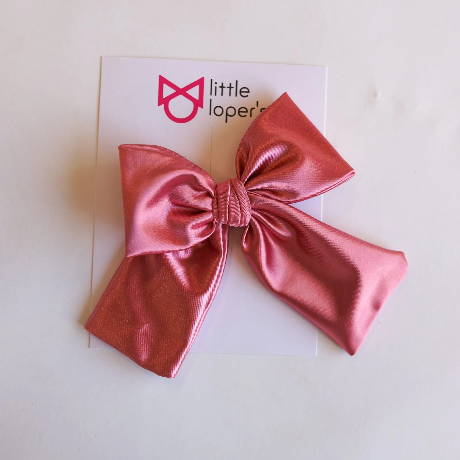 Satin Party Bow- NUDE NYLON