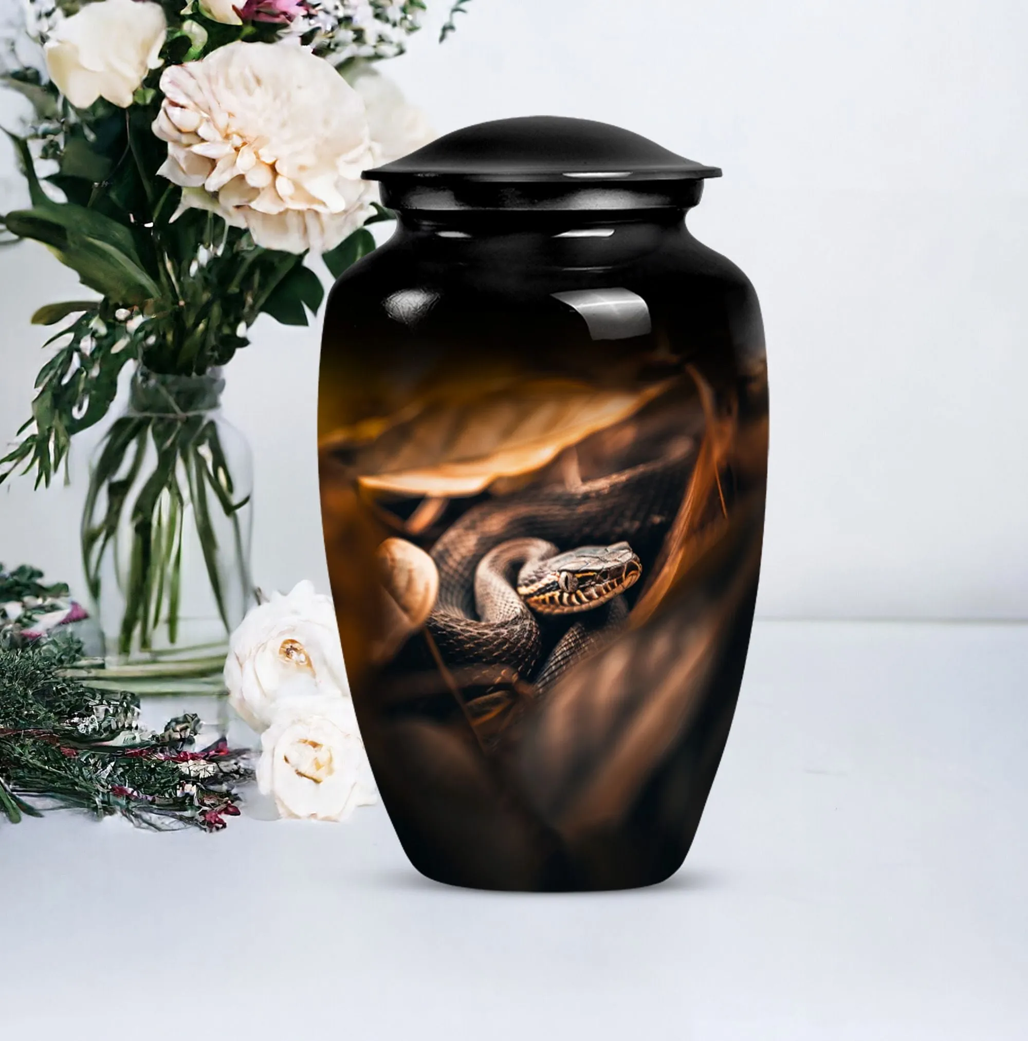 Serpent-Imprint Cremation Urn - Snake Urn For Storing Human Ashes